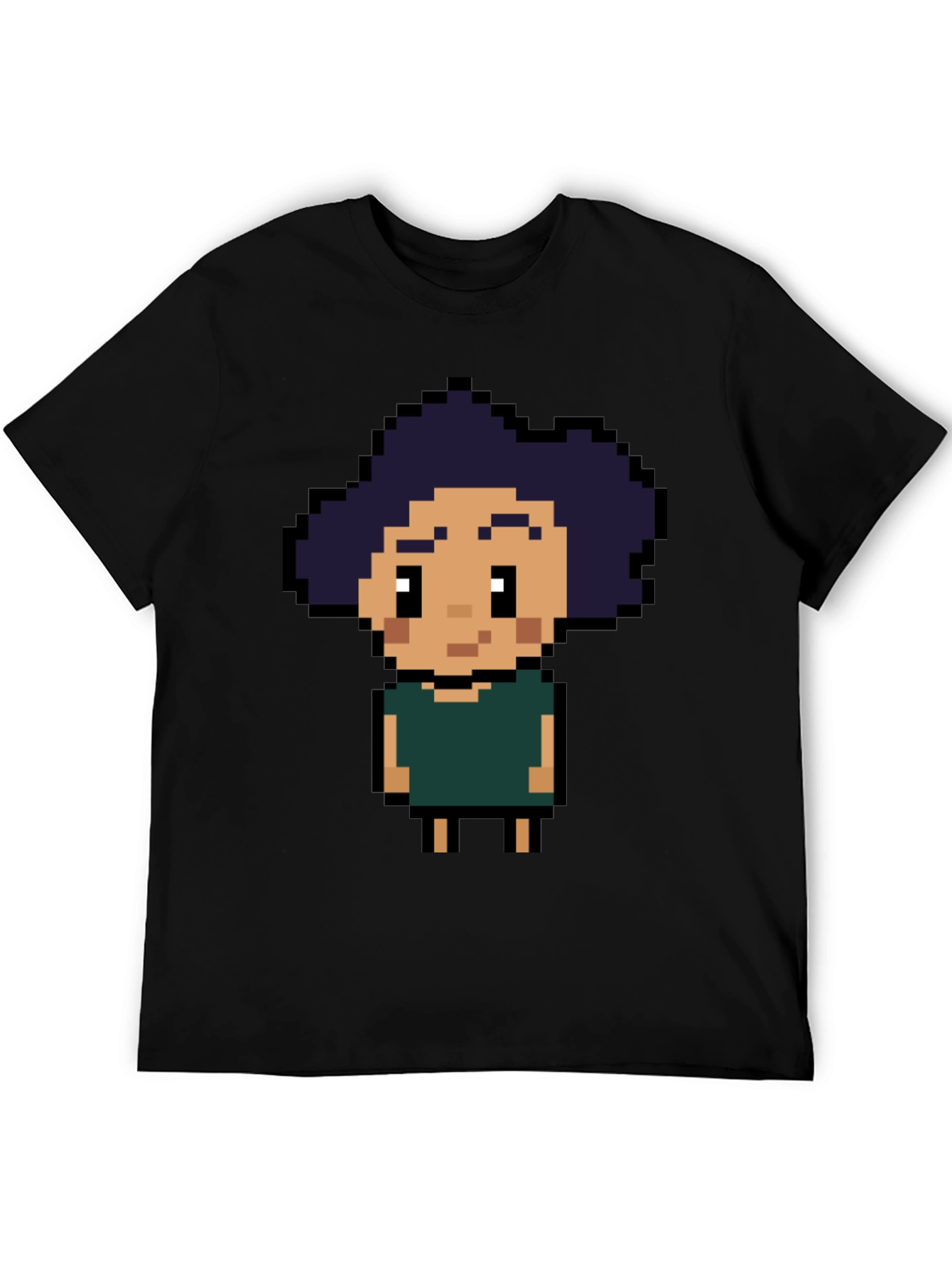 Black Pixel Art T-Shirt - Retro Gaming Style view 5