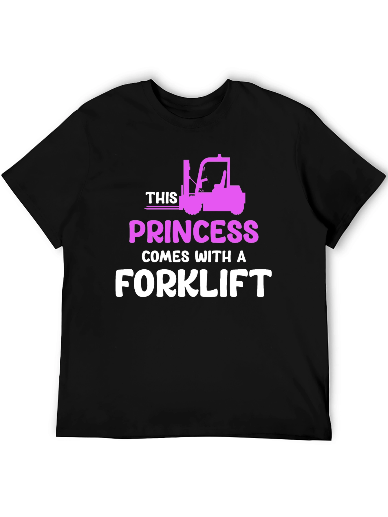 Black Princess Forklift T-Shirt - Funny Women's Workwear view 5
