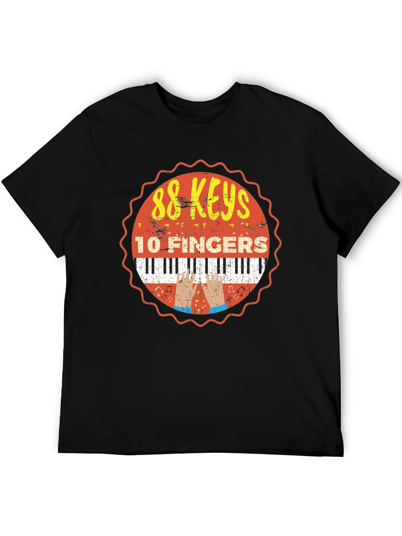88 Keys 10 Fingers Graphic T-Shirt - Music Lover Tee - 5