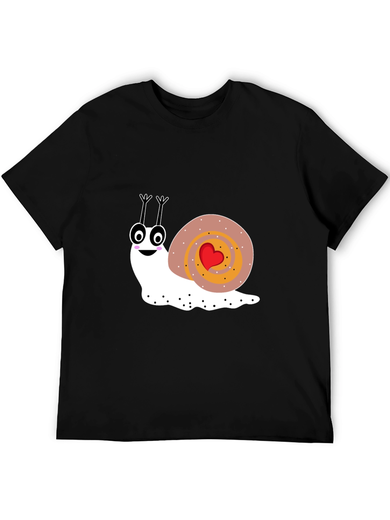 Black Cute Snail Graphic Tee - Love Bug T-Shirt view 5