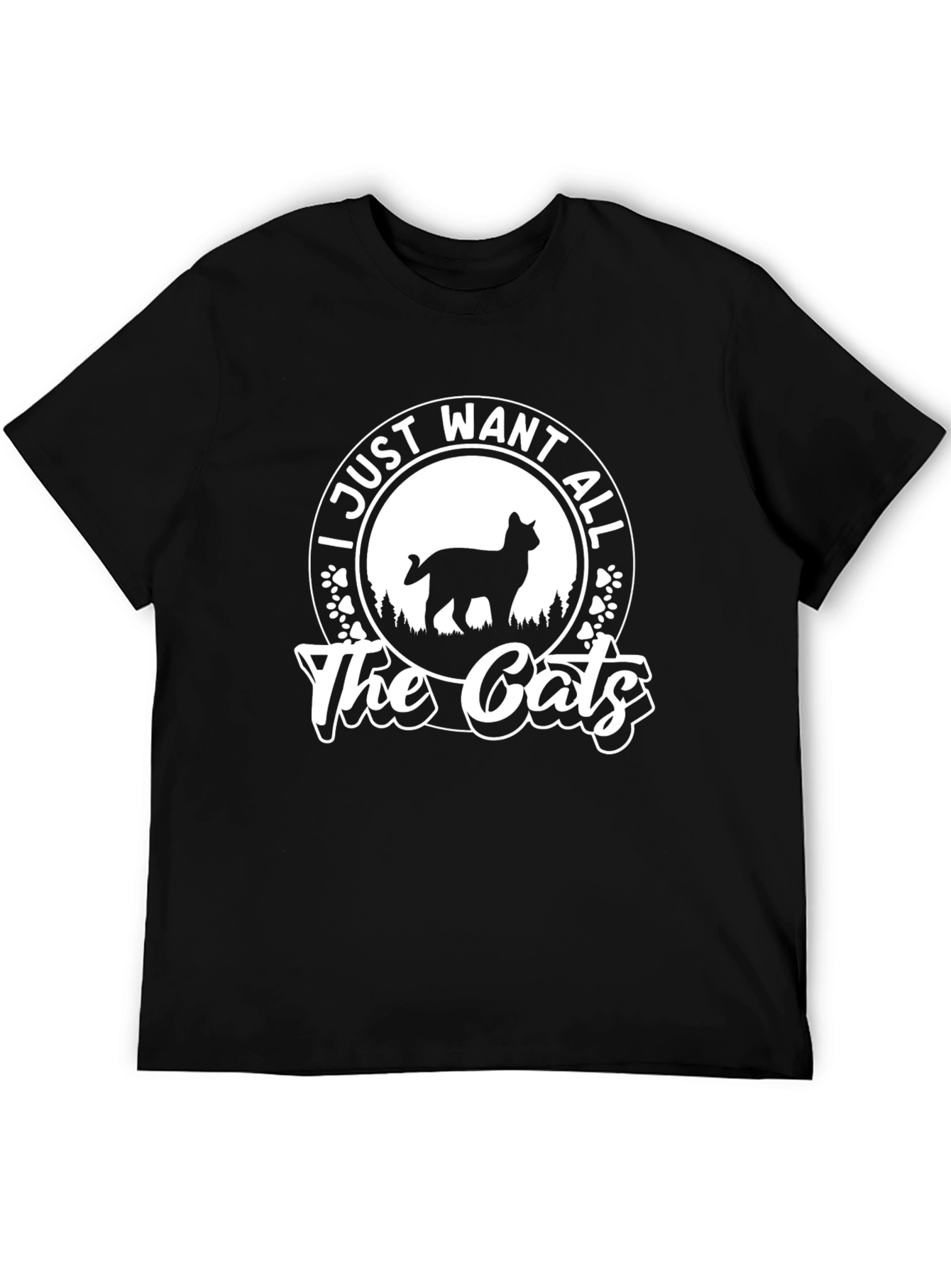 Black I Just Want All The Cats Graphic Tee view 5