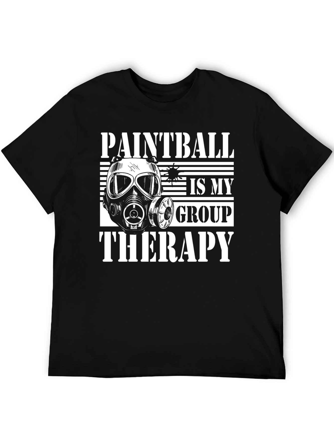Black Paintball Therapy Graphic Tee - Black Cotton T-Shirt view 5