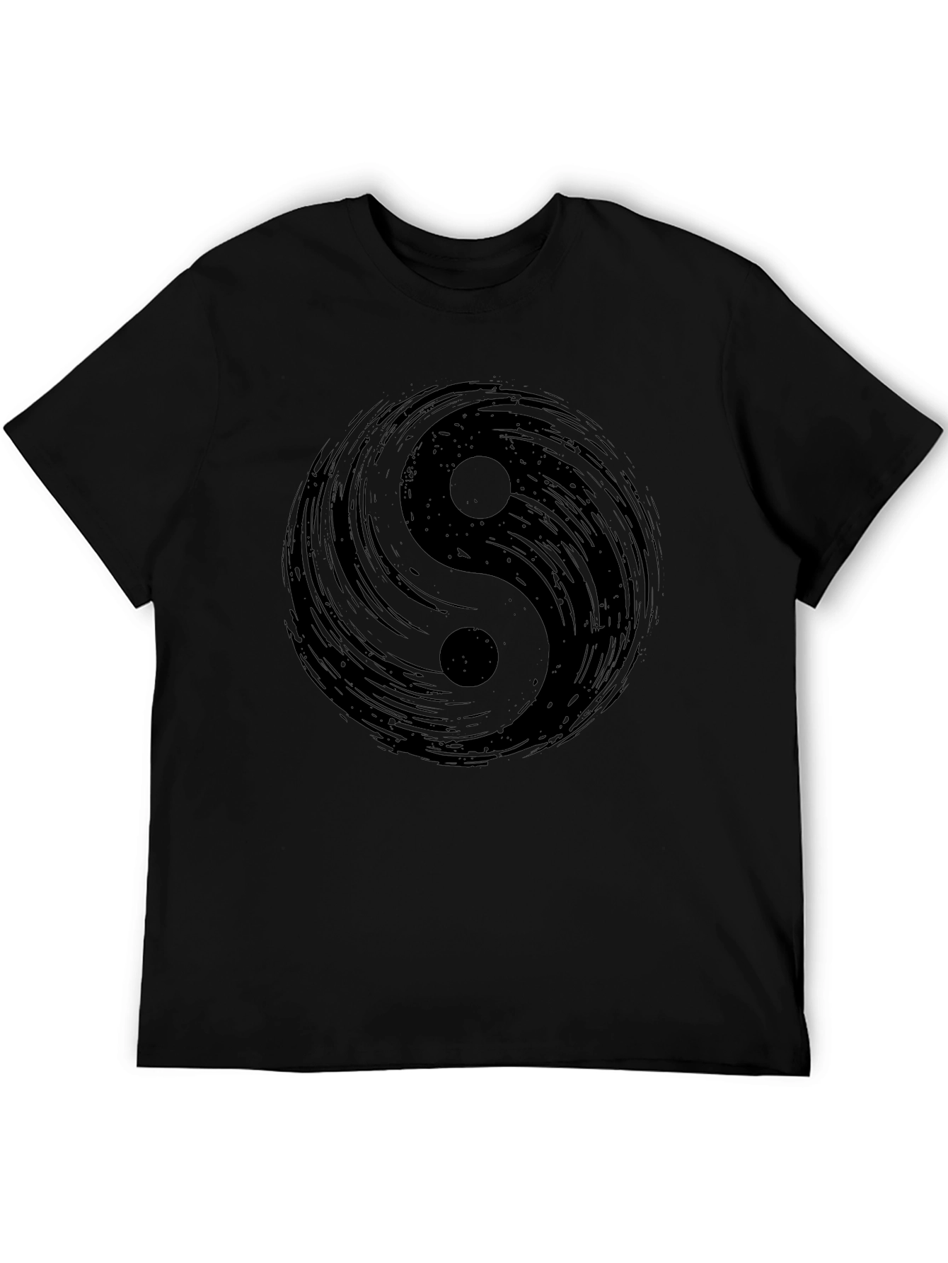Black Yin Yang Graphic Black T-Shirt view 5
