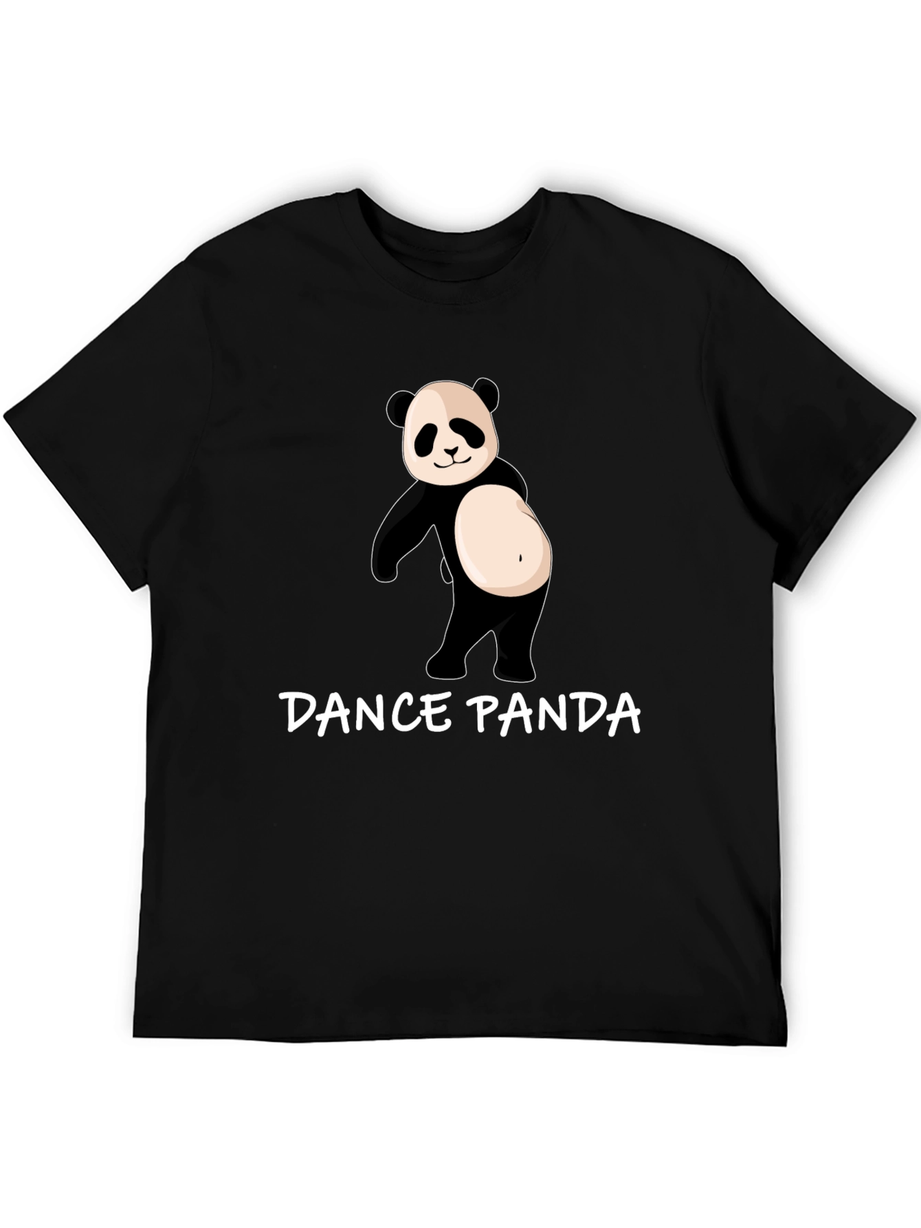 Black Dance Panda Graphic Tee - Black Cotton T-Shirt view 5