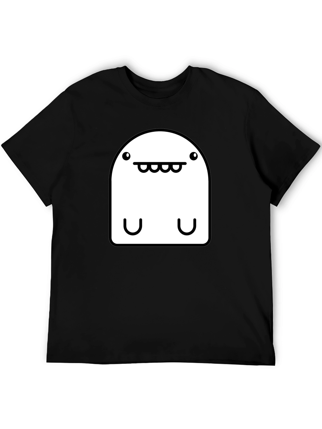 Black Funny Monster Graphic T-Shirt - Black view 5