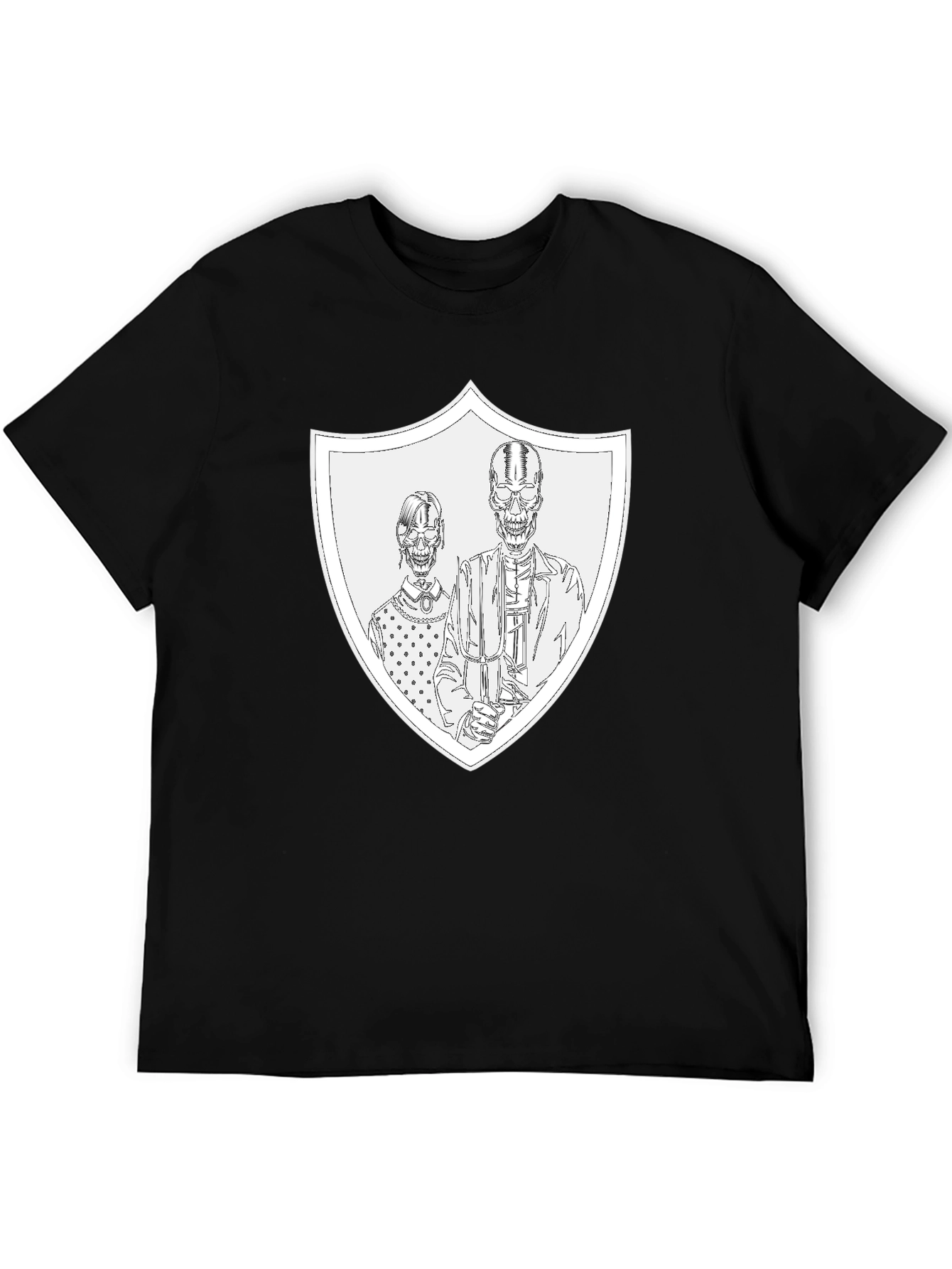 Black Skeleton Family Crest T-Shirt view 5