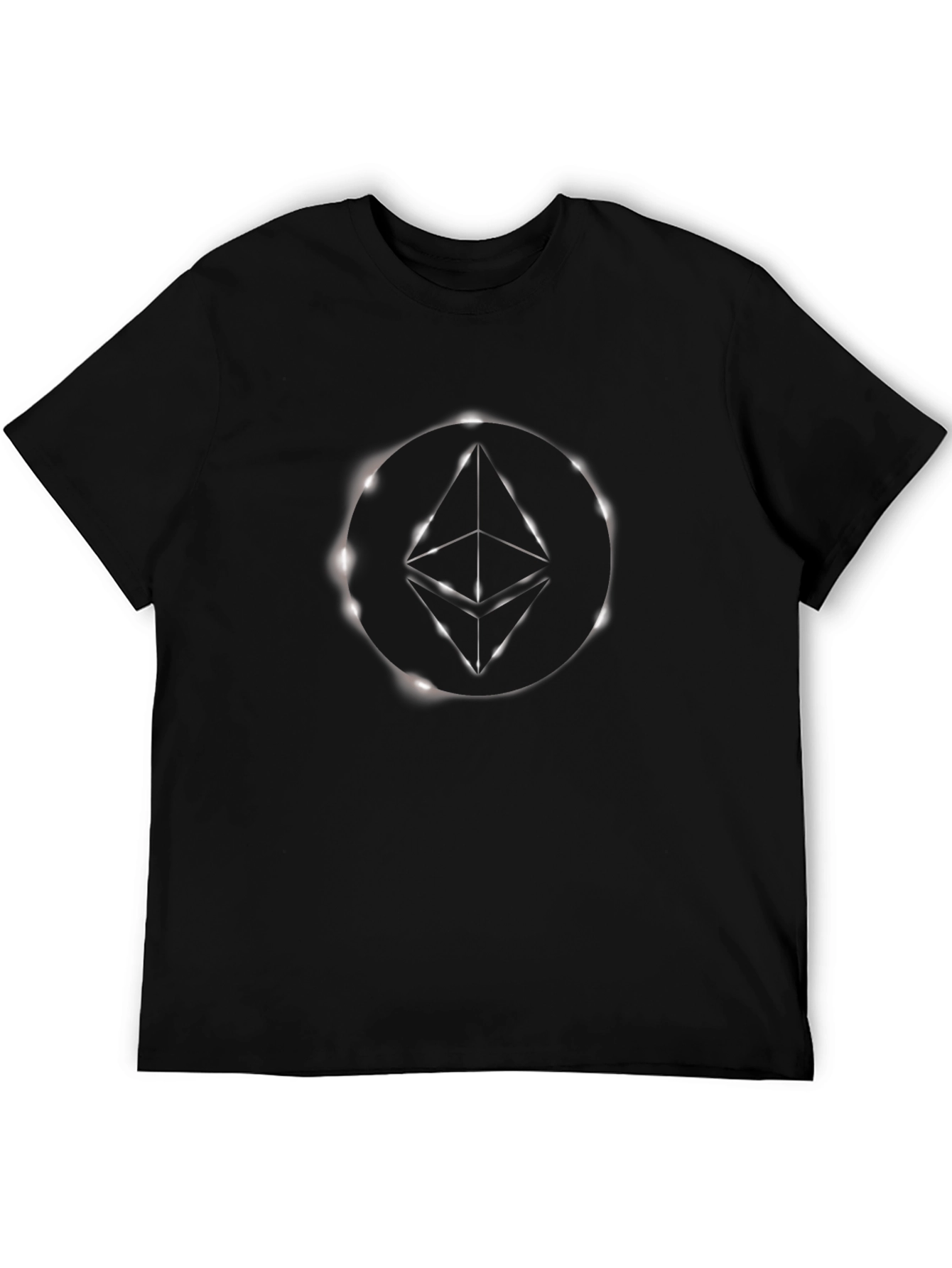 Black Ethereum Logo Graphic Print Black T-Shirt view 5