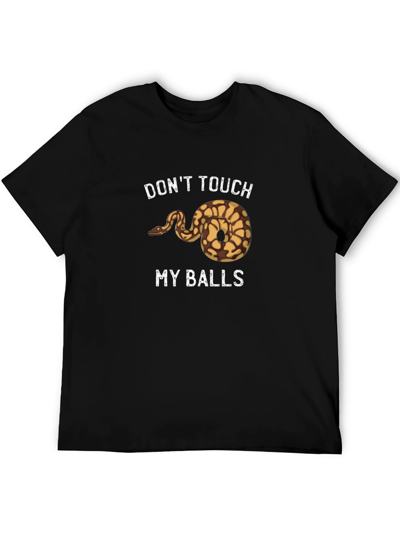 Black Don't Touch My Balls Snake Graphic T-Shirt view 5