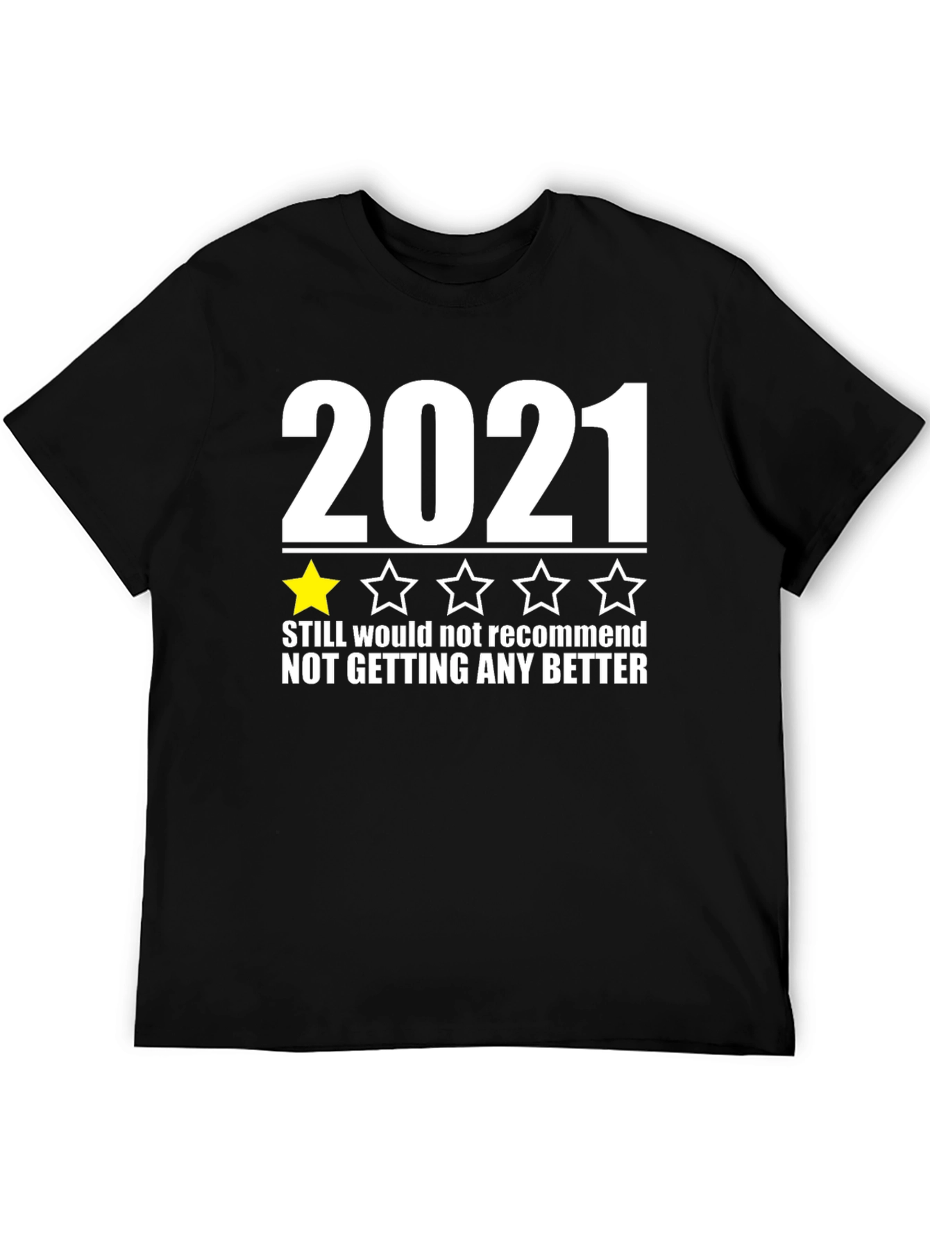 Black 2021 One Star T-Shirt Funny Novelty Tee view 5
