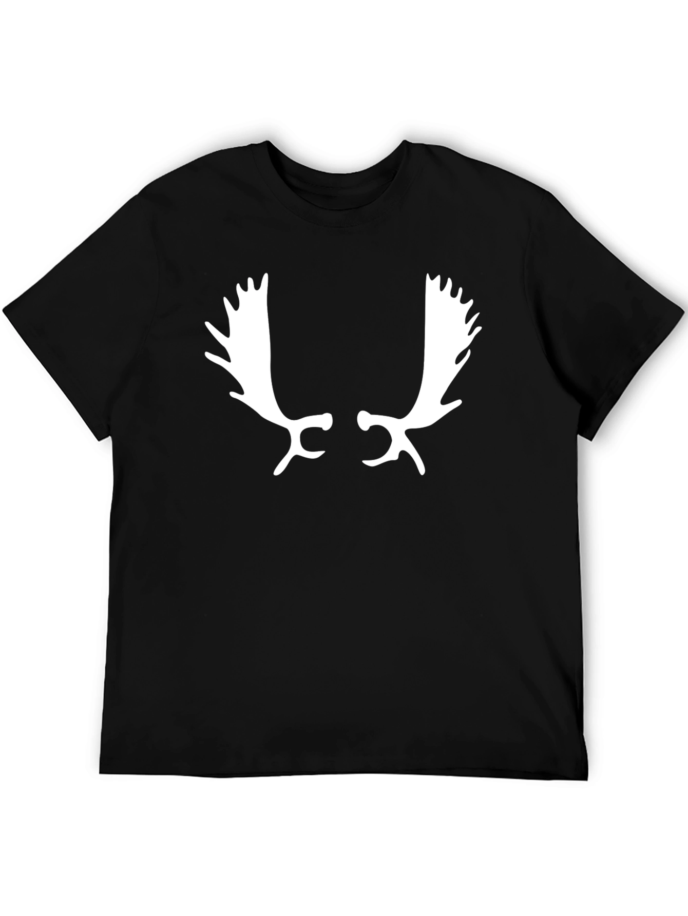 Black Antler Graphic Tee - Black Cotton T-Shirt view 5