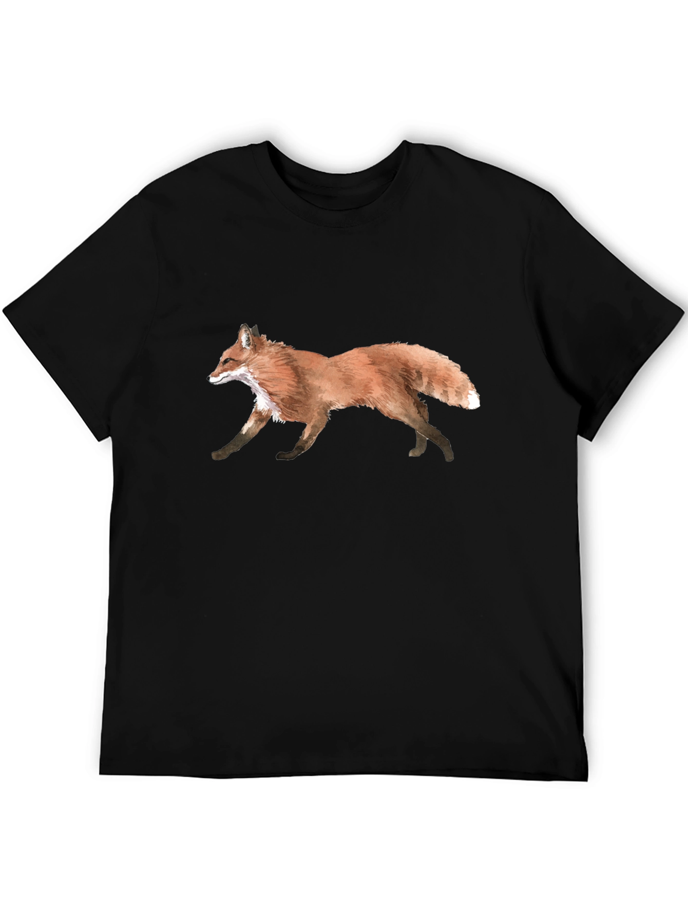 Black Fox Graphic Black T-Shirt - Nature Inspired Design view 5