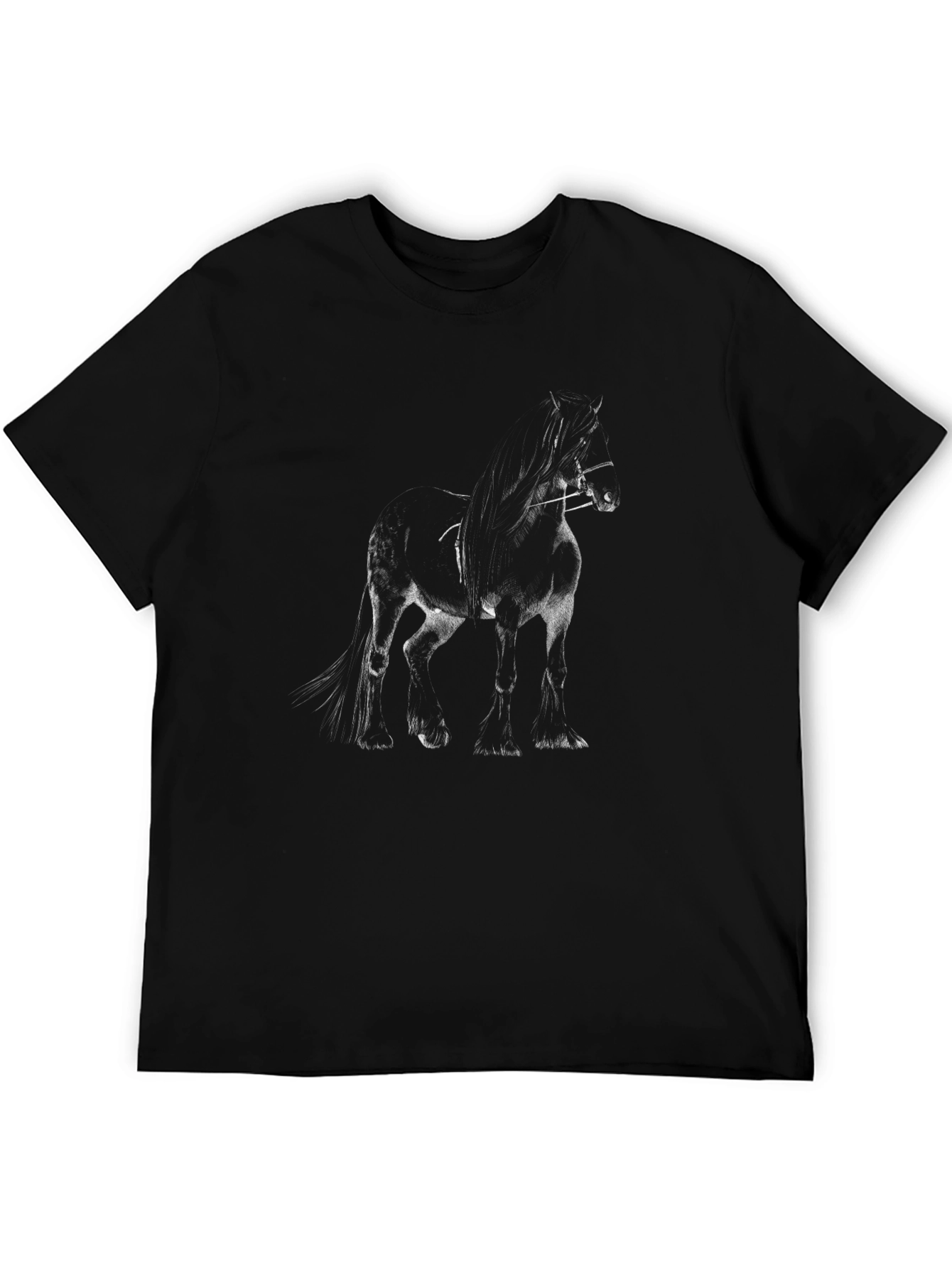 Black Black Horse Graphic Tee - Stylish Men's T-Shirt view 5
