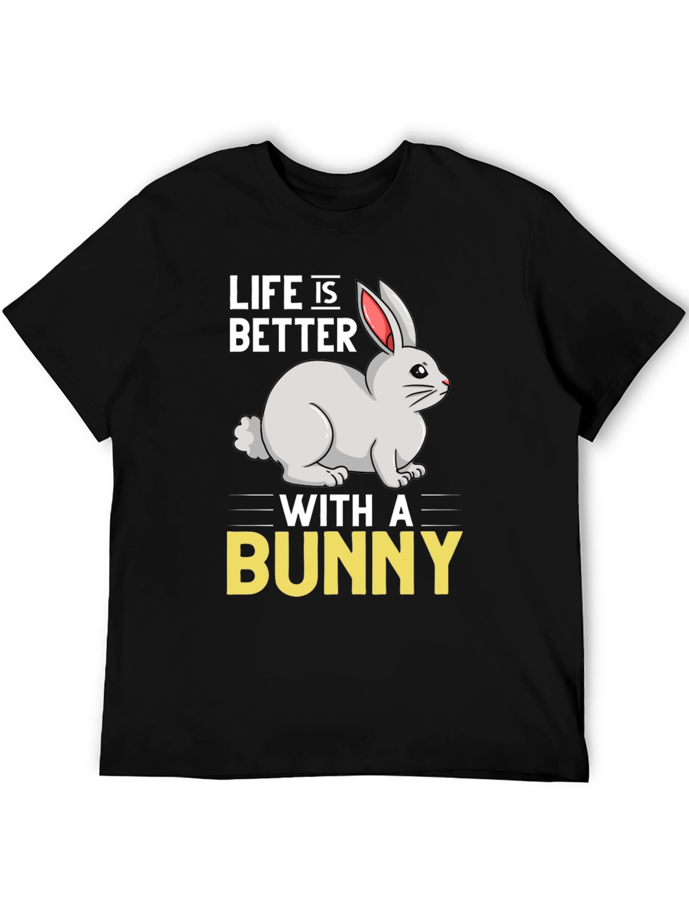 Black Life is Better with a Bunny Graphic T-Shirt view 5