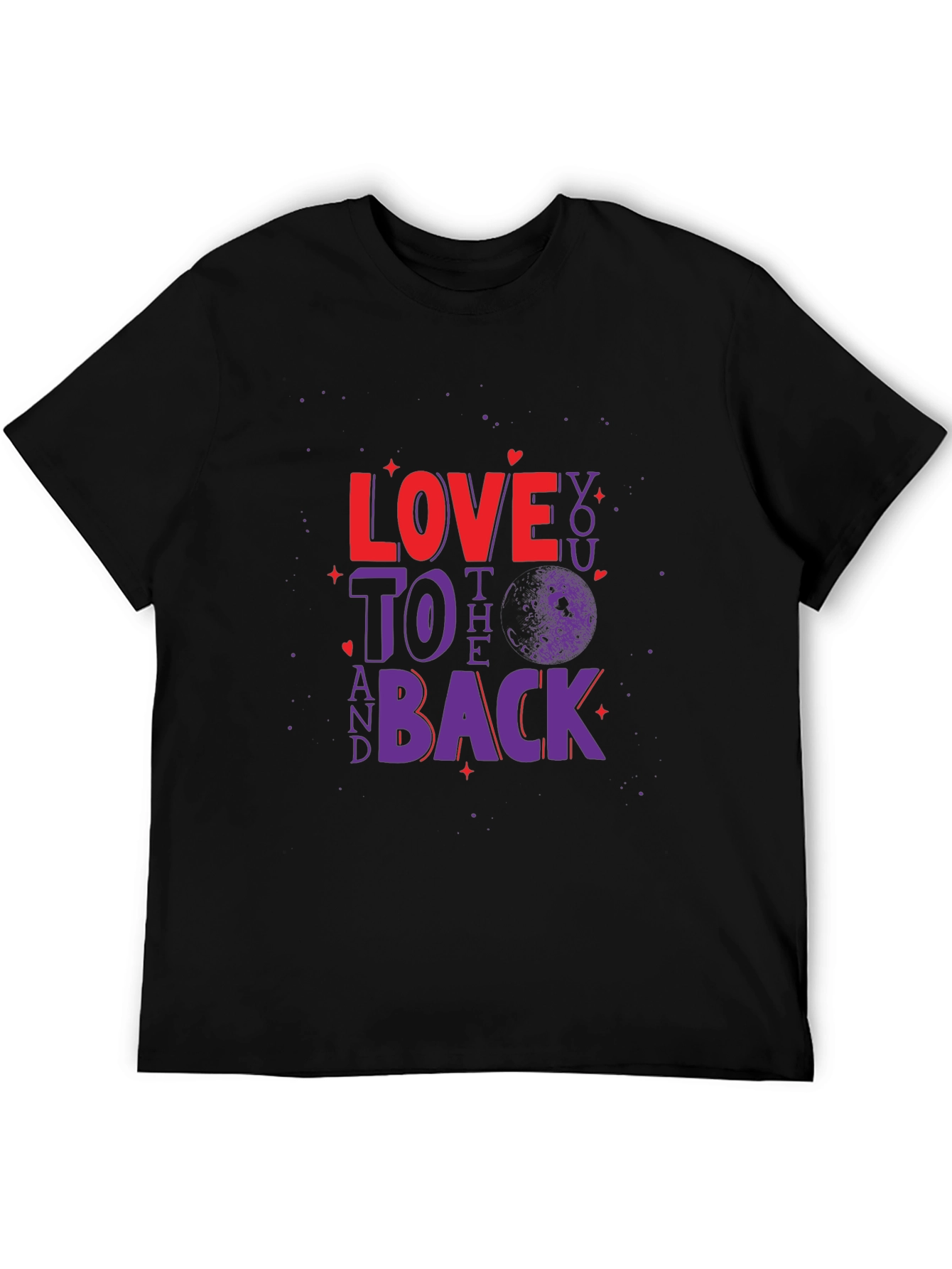 Black Love You To The Moon and Back Graphic Tee view 5