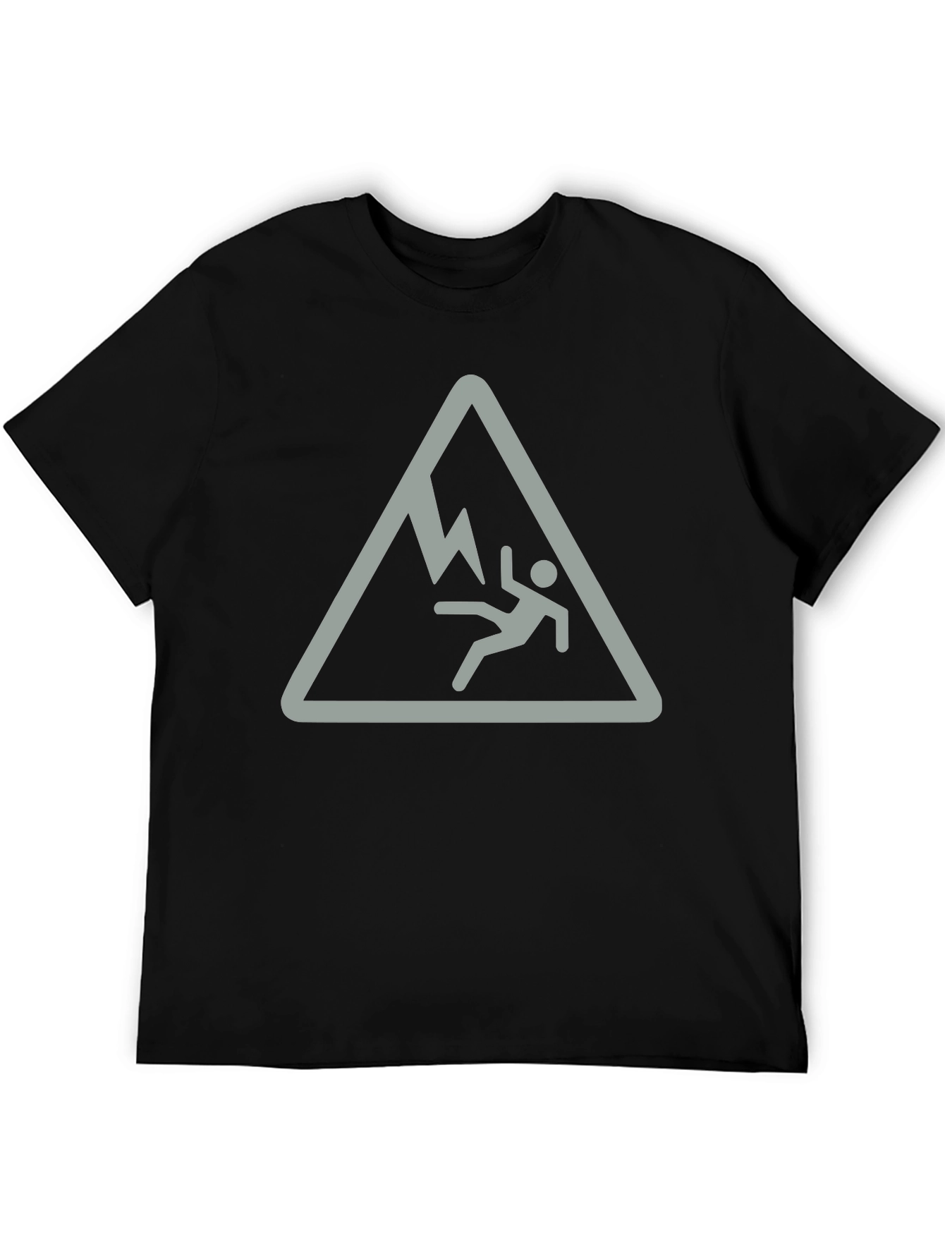 Black Falling Man Mountain Hazard Black T-Shirt view 5