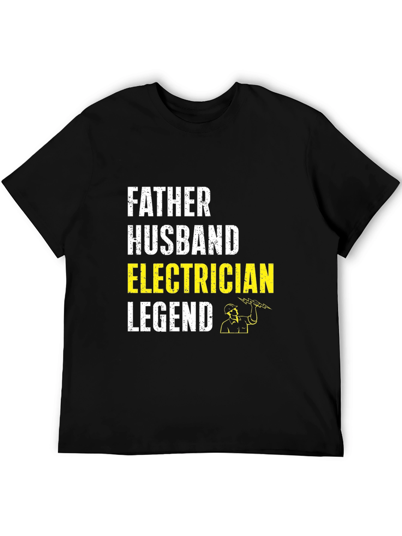 Black Father Husband Electrician Legend T-Shirt view 5