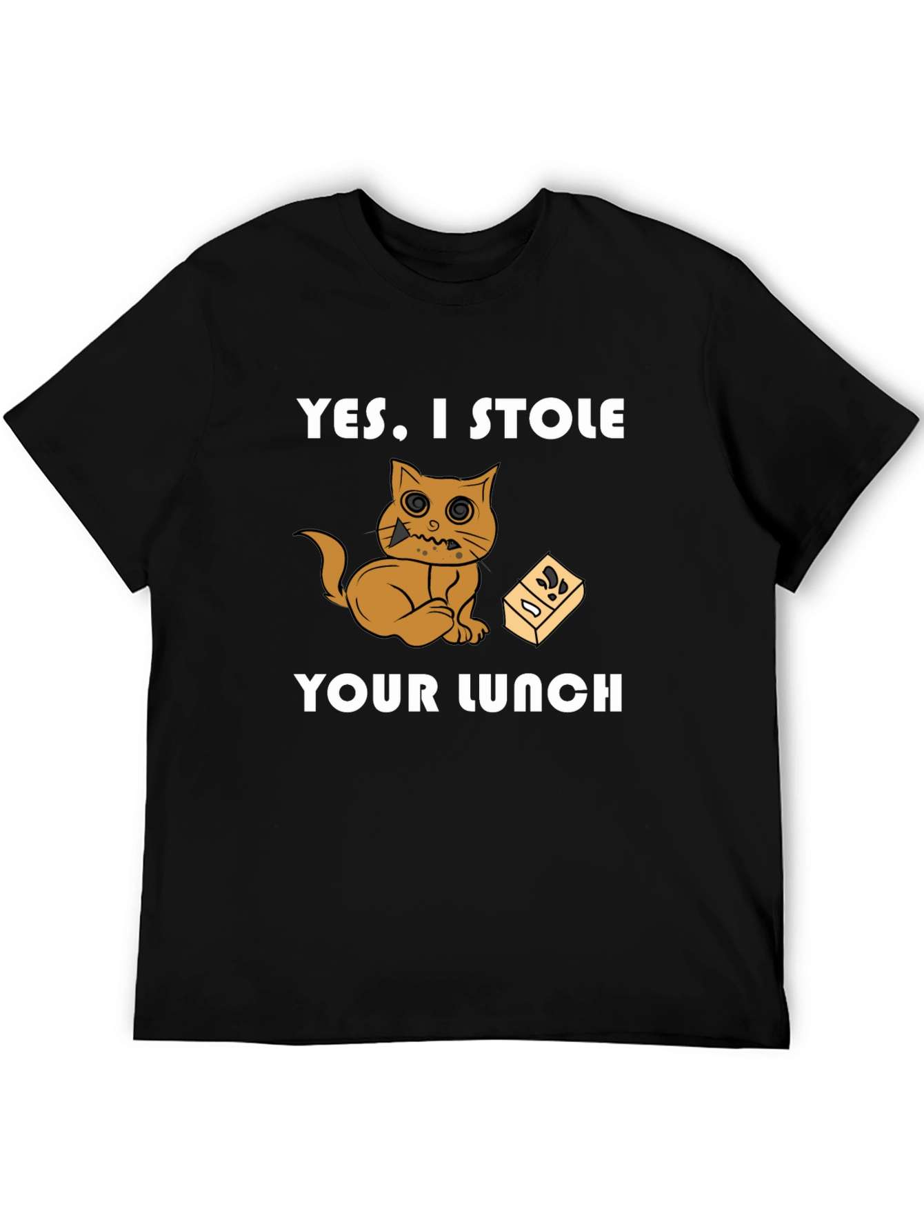 Black Cat Stole Lunch Graphic T-Shirt view 5