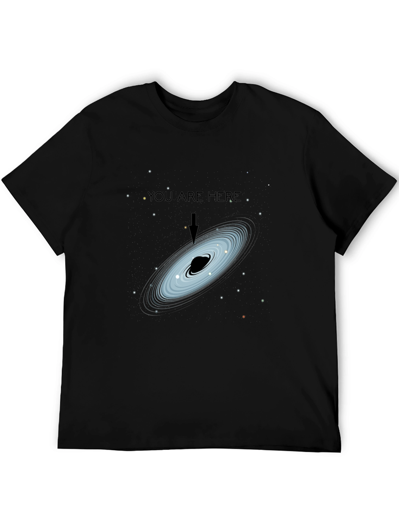 Black Cosmic You Are Here Black T-Shirt view 5