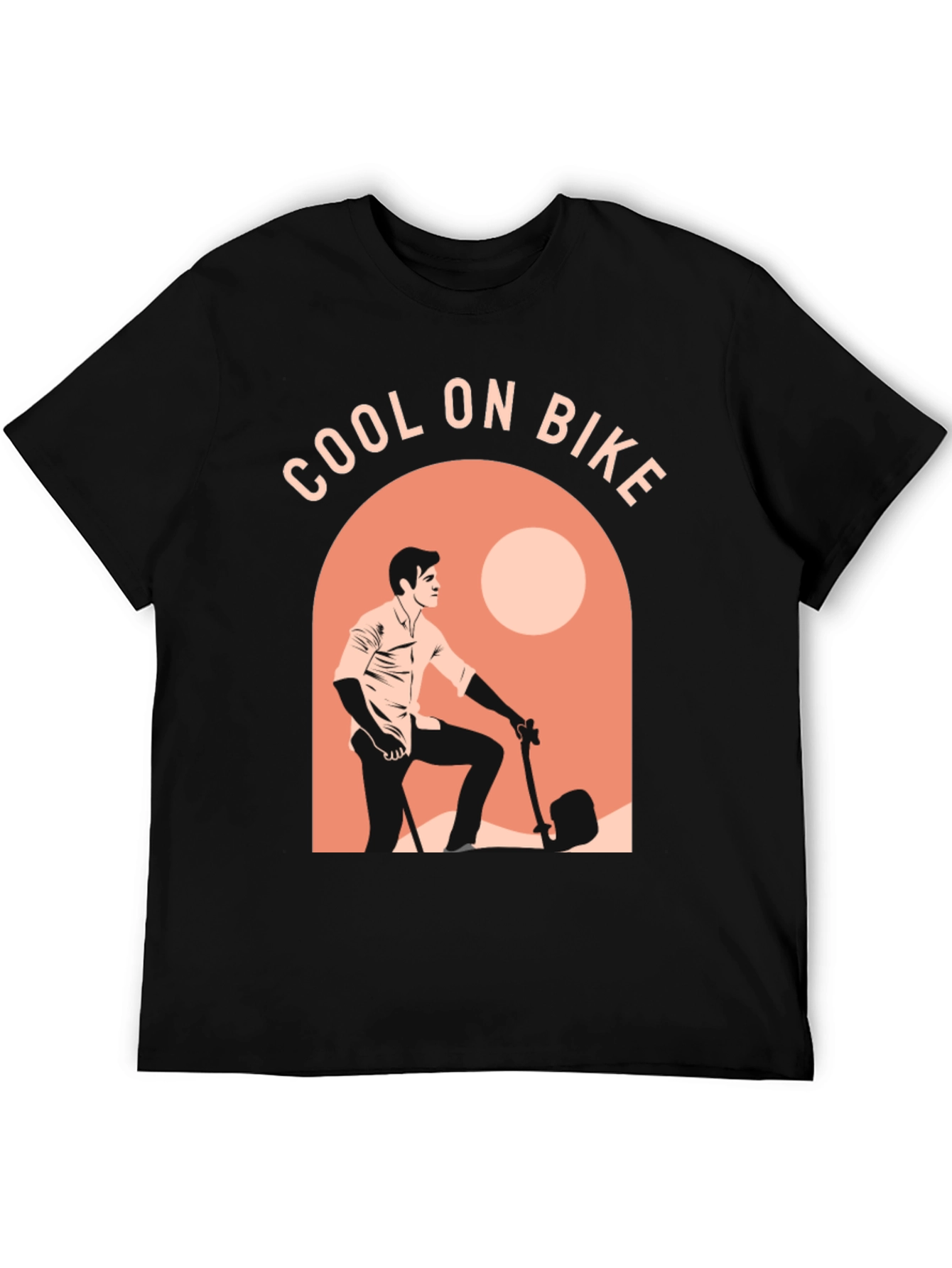 Black Cool on Bike Graphic T-Shirt - Casual Comfort view 5