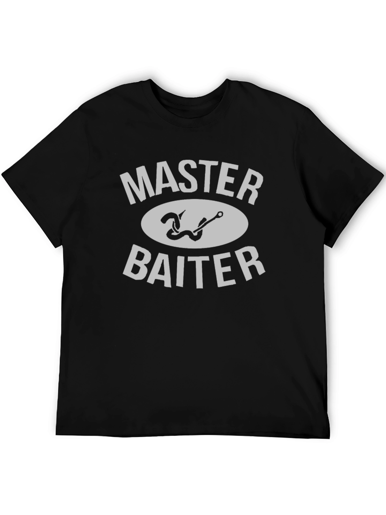 Black Master Baiter Fishing Humor Graphic T-Shirt view 5