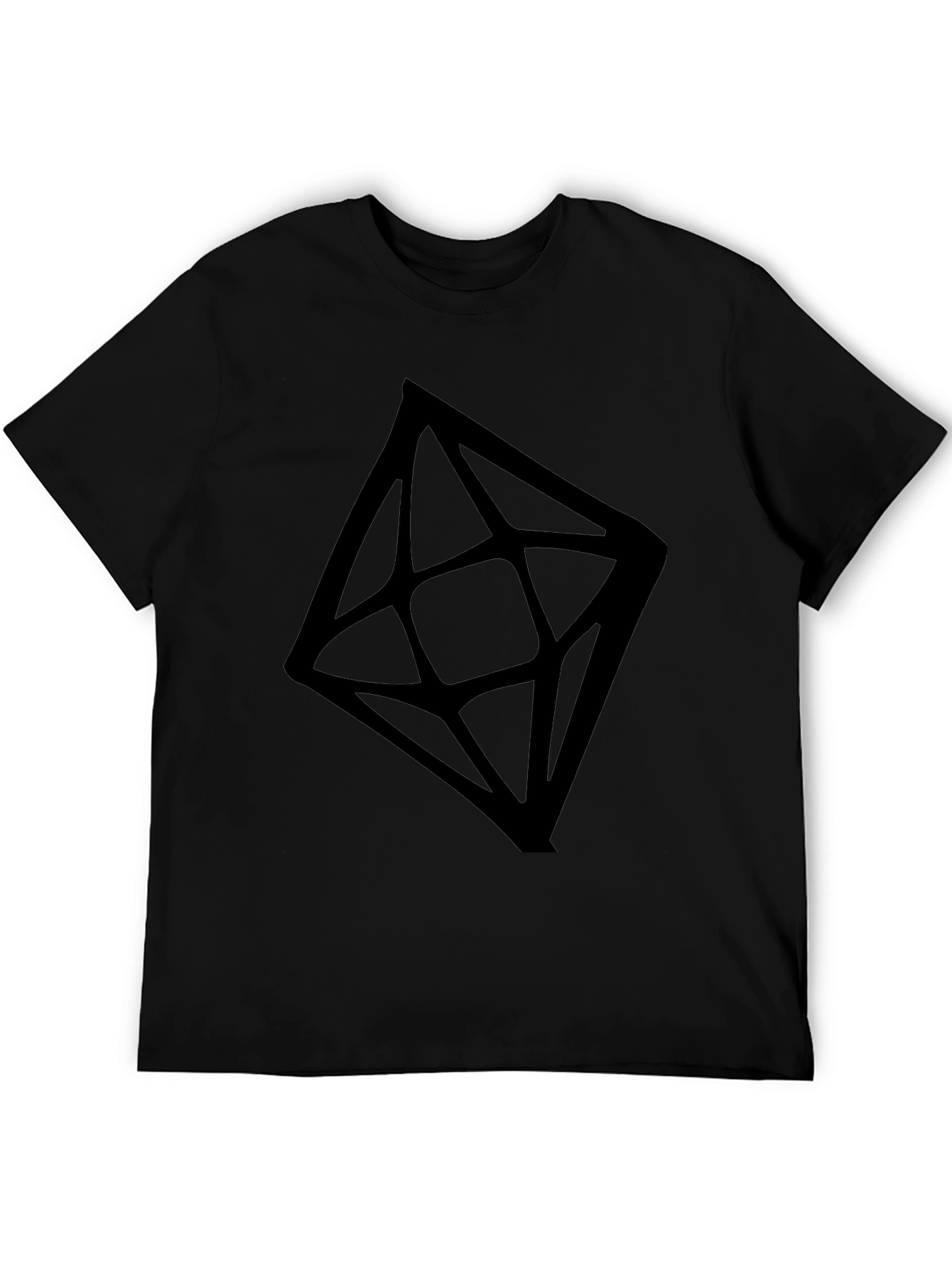 Black Geometric Black Tee - Modern Minimalist Style view 5