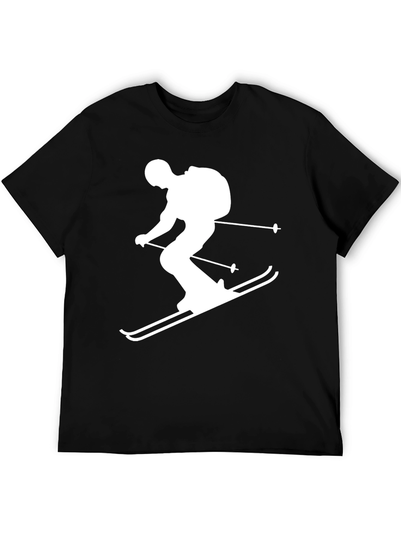 Black Skier Graphic Tee - Black Cotton Blend view 5