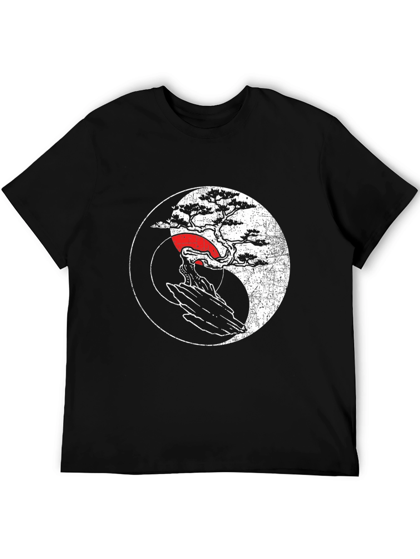 Black Yin Yang Bonsai Tree Graphic Tee - Unisex view 5
