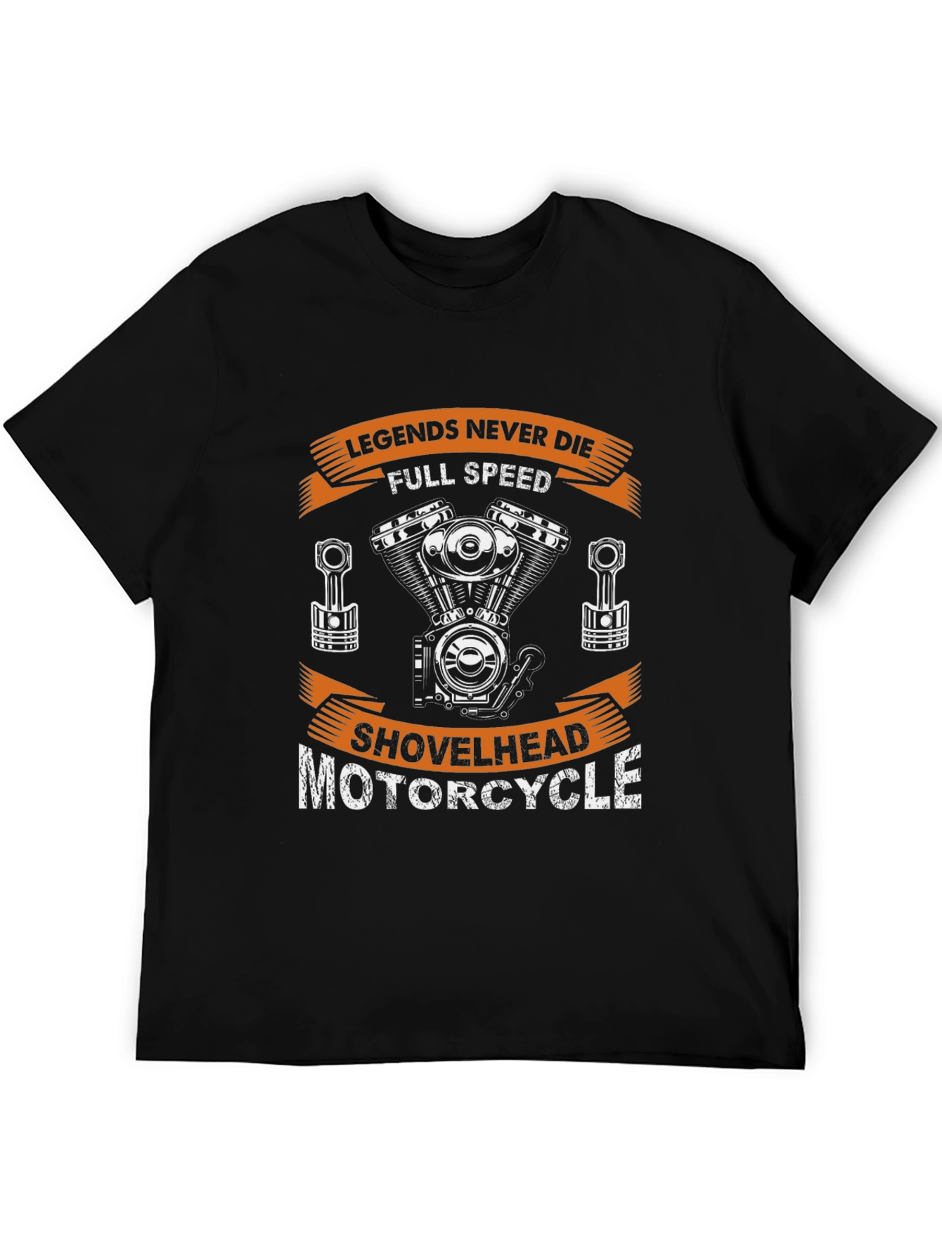 Black Legends Never Die Motorcycle Shovelhead T-Shirt view 5