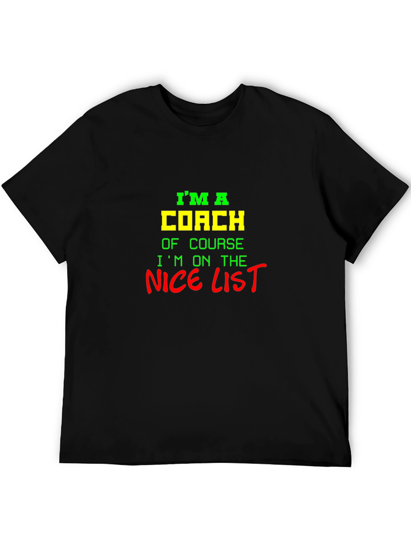 Black I'm a Coach Nice List Graphic Tee view 5