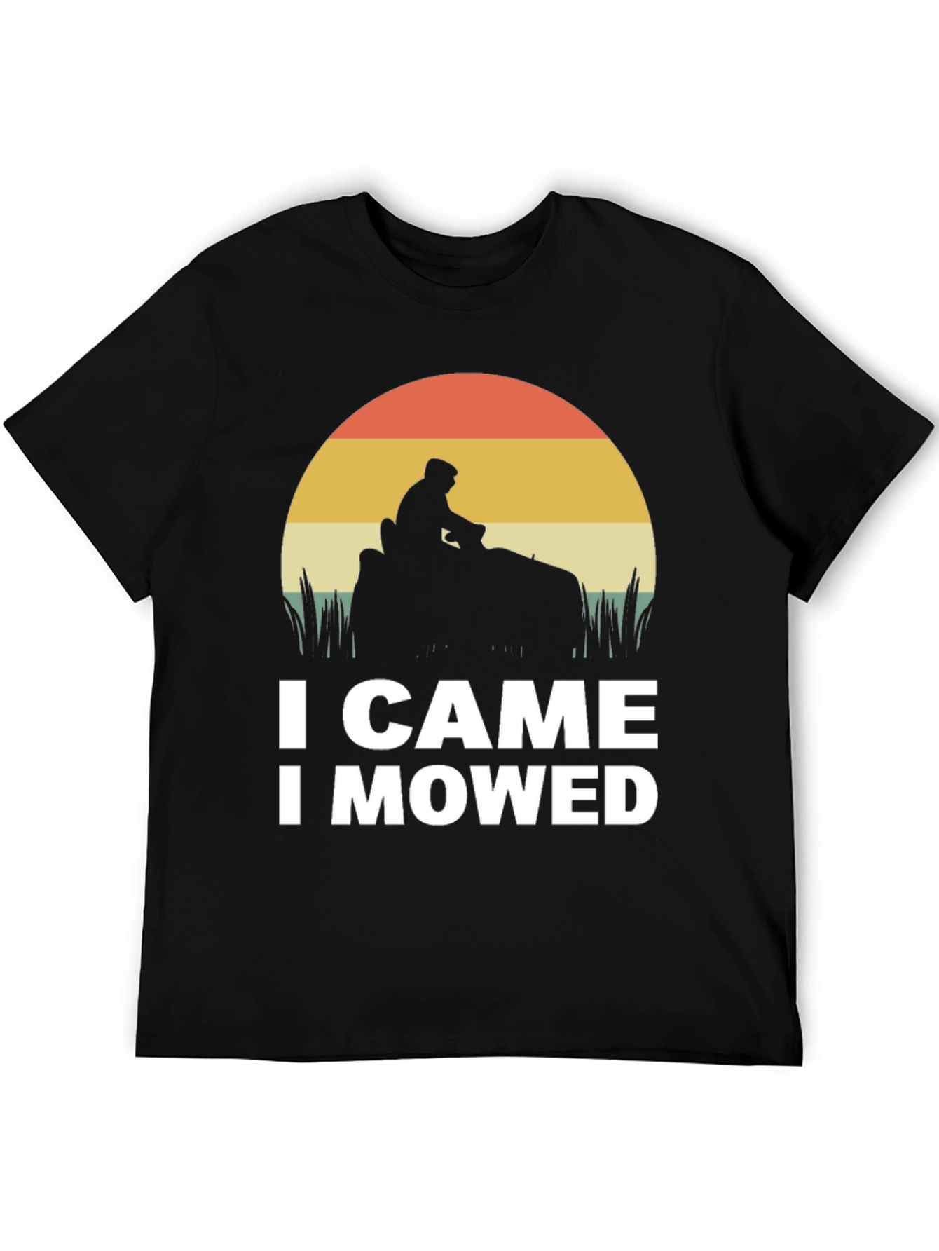 Black I Came I Mowed T-Shirt - Funny Lawn Mowing Tee view 5