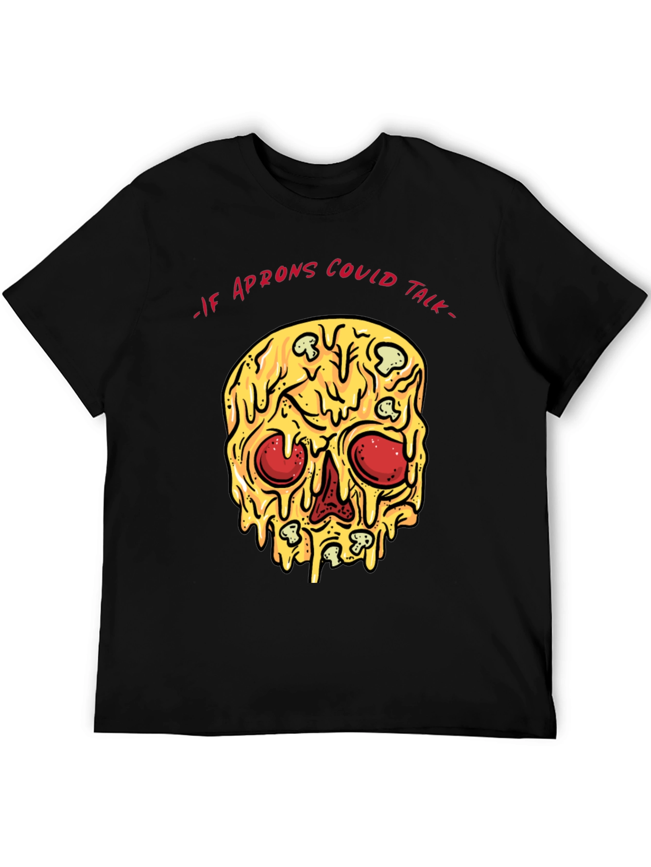 Black Pizza Skull T-Shirt - If Aprons Could Talk view 5