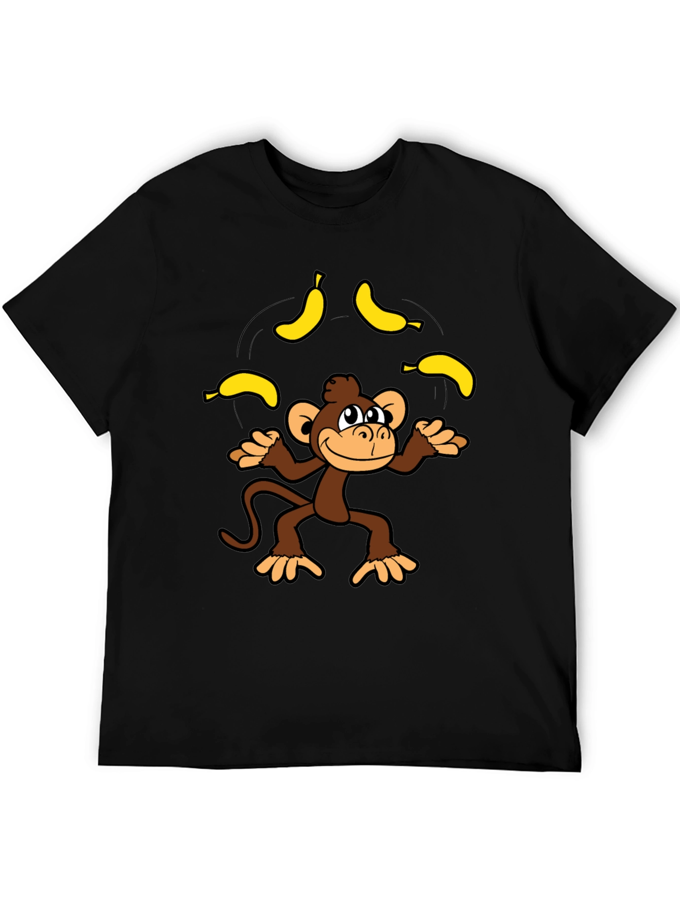 Black Monkey Juggling Bananas Graphic Tee - Black view 5