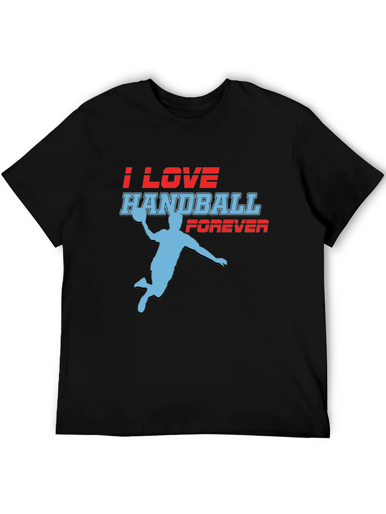 Black Handball Fan T-Shirt - I Love Handball Forever view 5