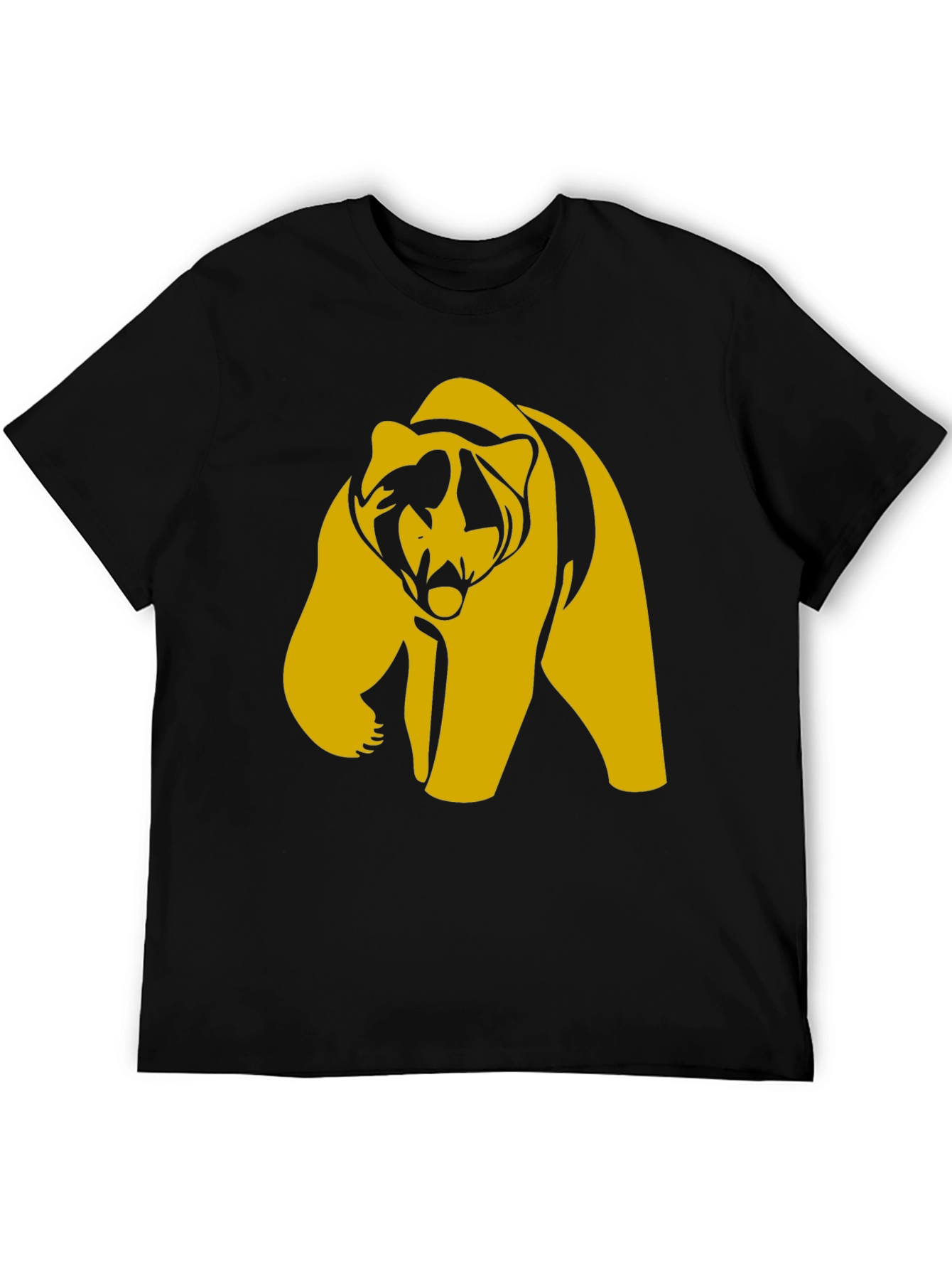 Black Bold Bear Graphic Tee - Black Cotton Blend T-Shirt view 5