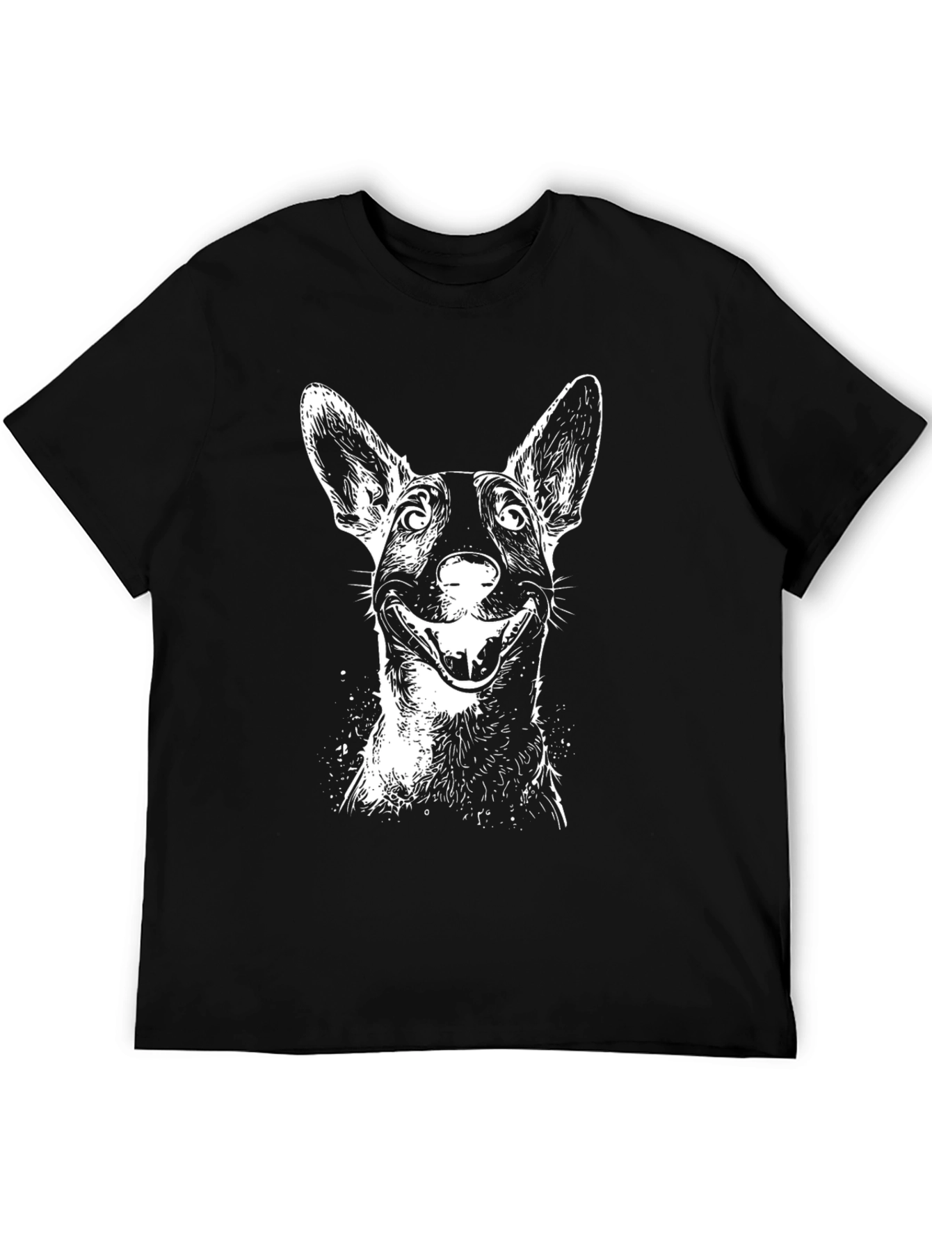 Black Dog Graphic Black T-Shirt - Unique Animal Design view 5
