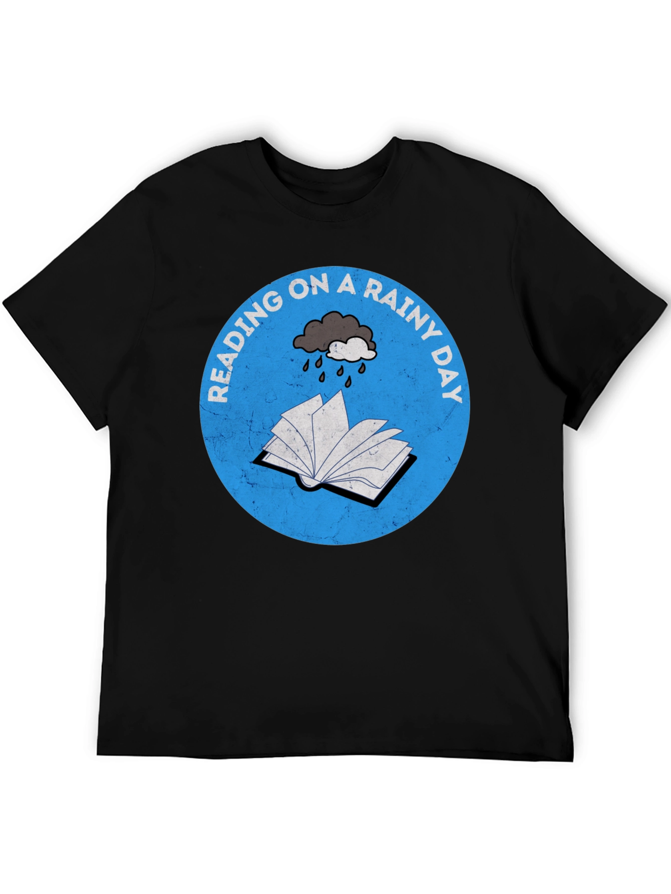 Black Rainy Day Reading T-Shirt view 5