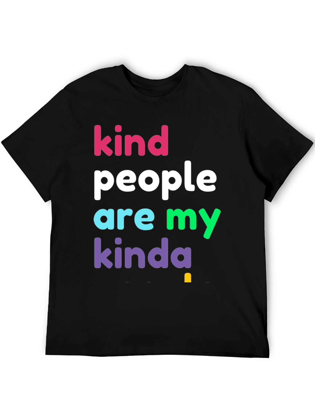 Black Kind People T-Shirt - Colorful Graphic Tee view 5