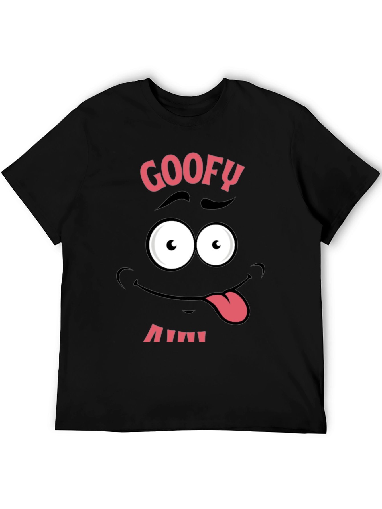 Black Funny Goofy Face Graphic Tee - Black view 5