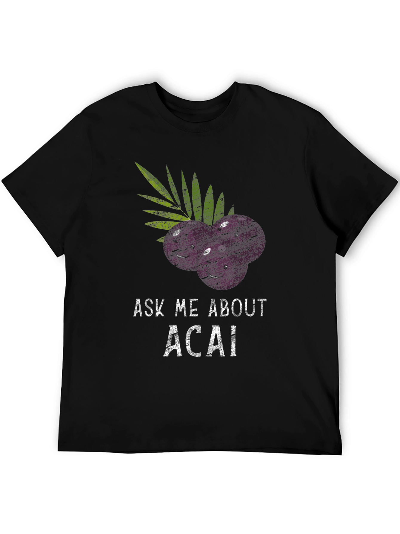 Black Ask Me About Acai Black T-Shirt view 5