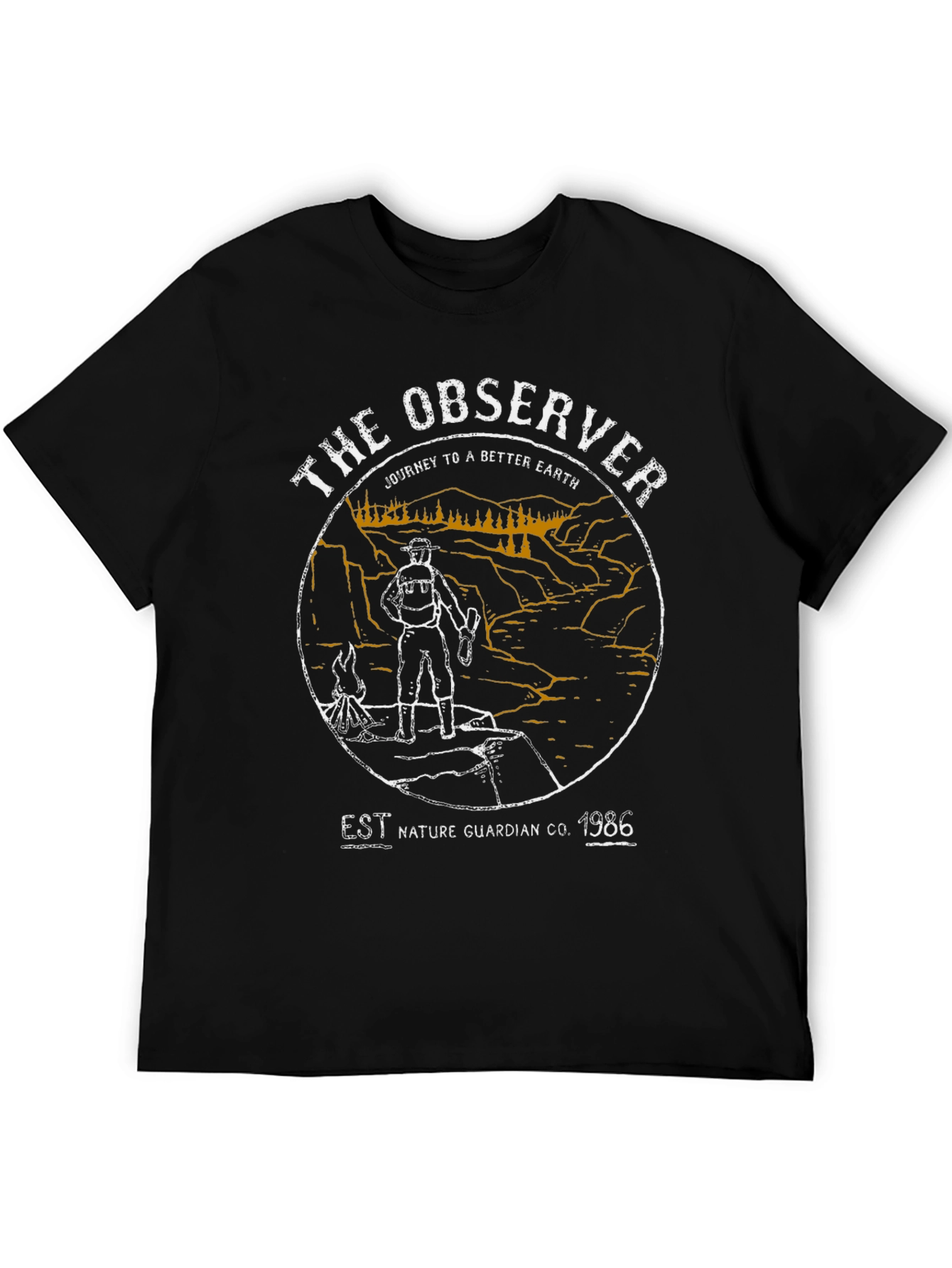 Black The Observer Nature Guardian Graphic T-Shirt view 5