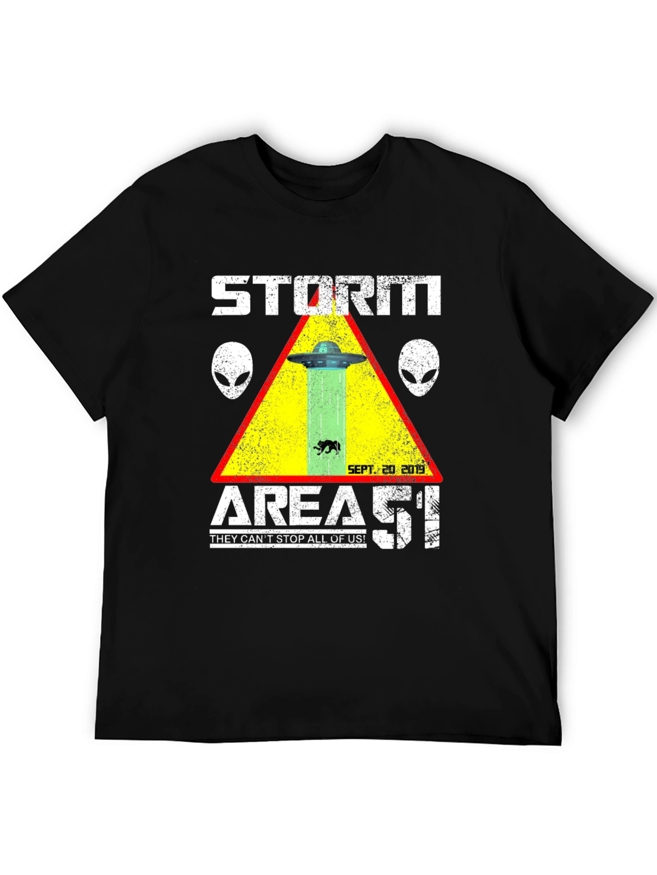 Black Storm Area 51 T-Shirt Alien UFO Graphic Tee view 5
