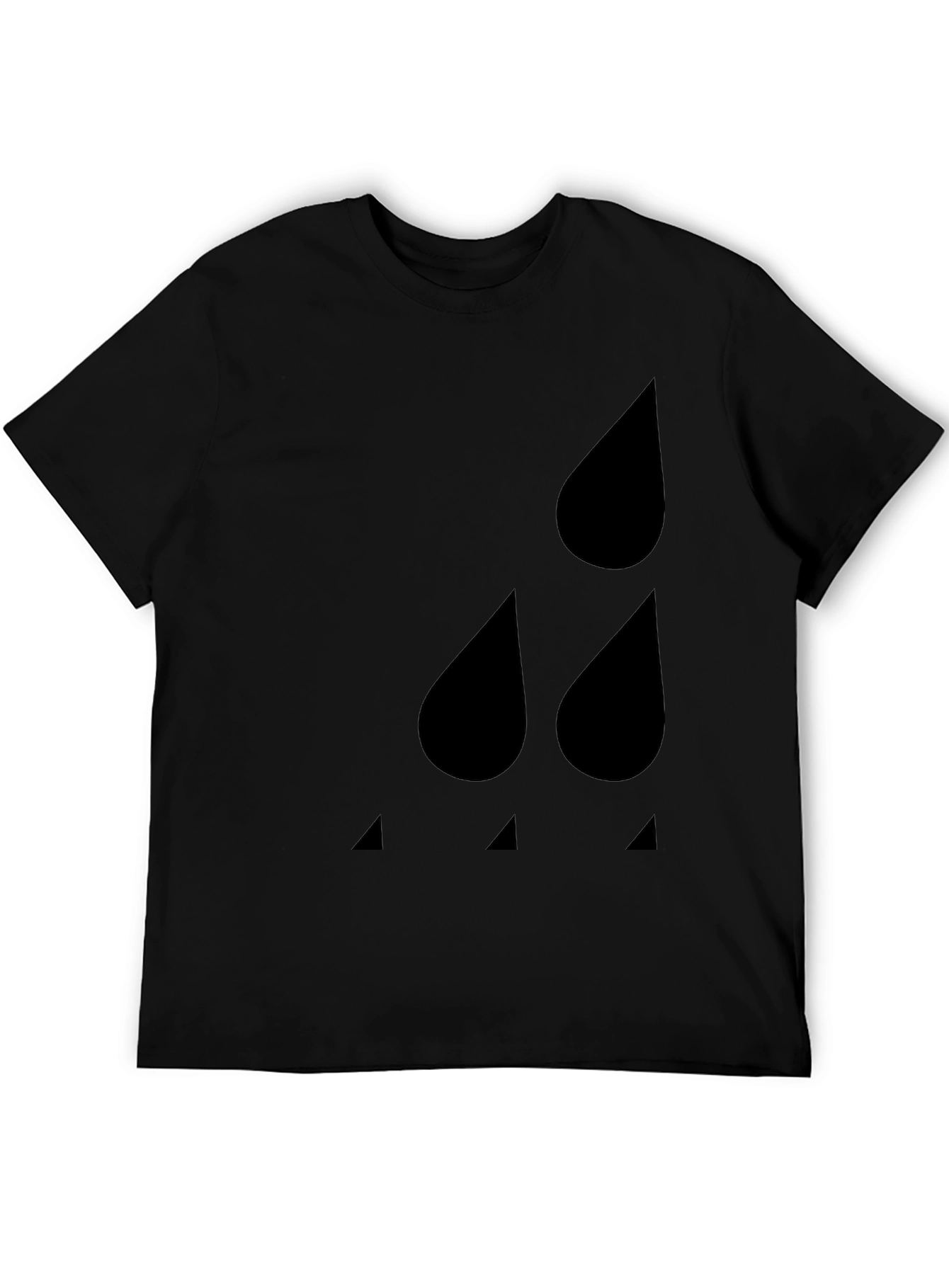 Black Modern Minimalist Raindrop T-Shirt view 5