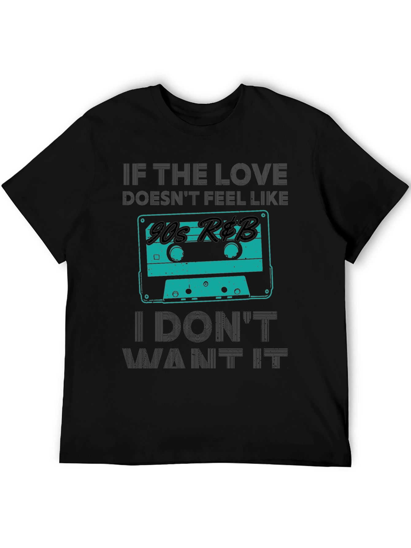 Black 90s R&B Cassette Tape Graphic Tee - Cool Retro Style view 5
