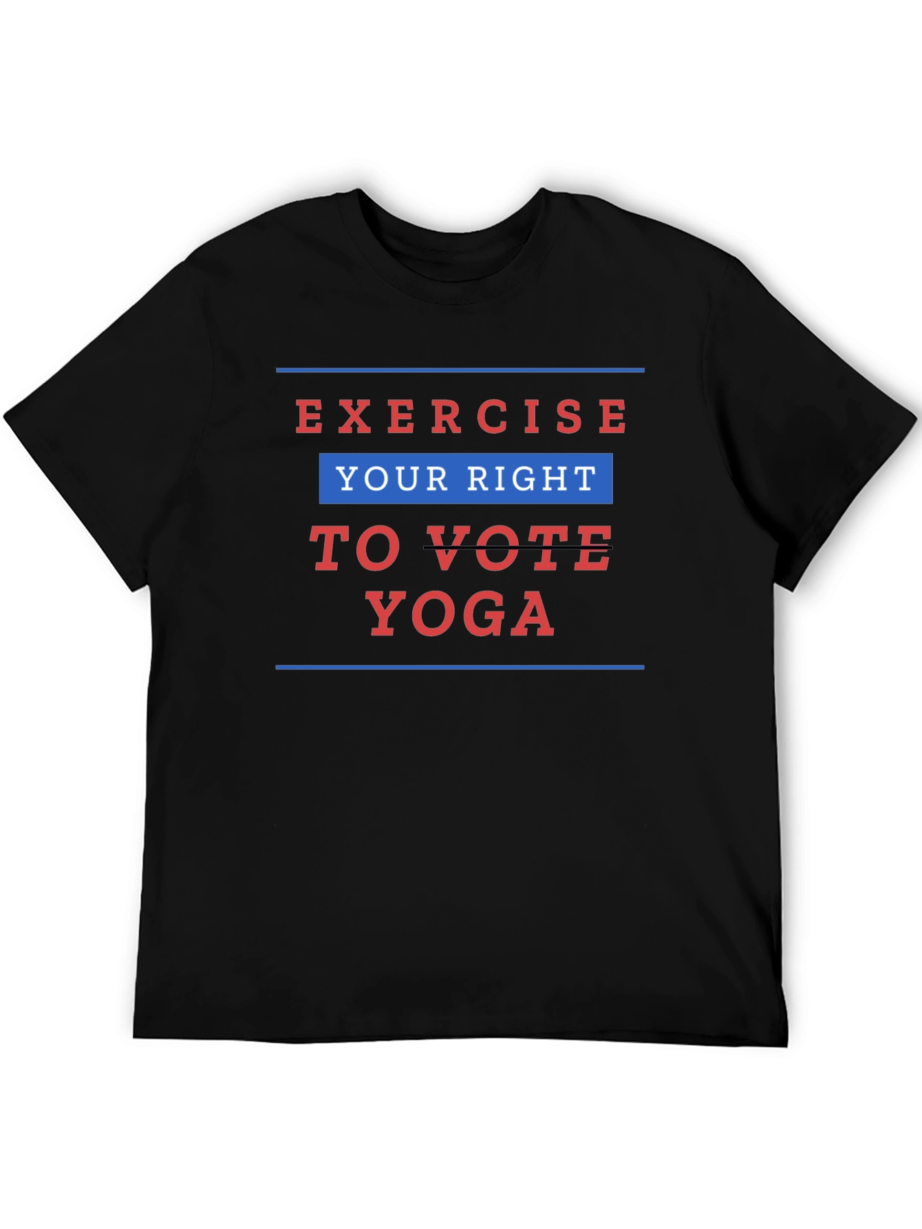 Black Exercise Your Right to Vote Yoga Graphic Tee view 5