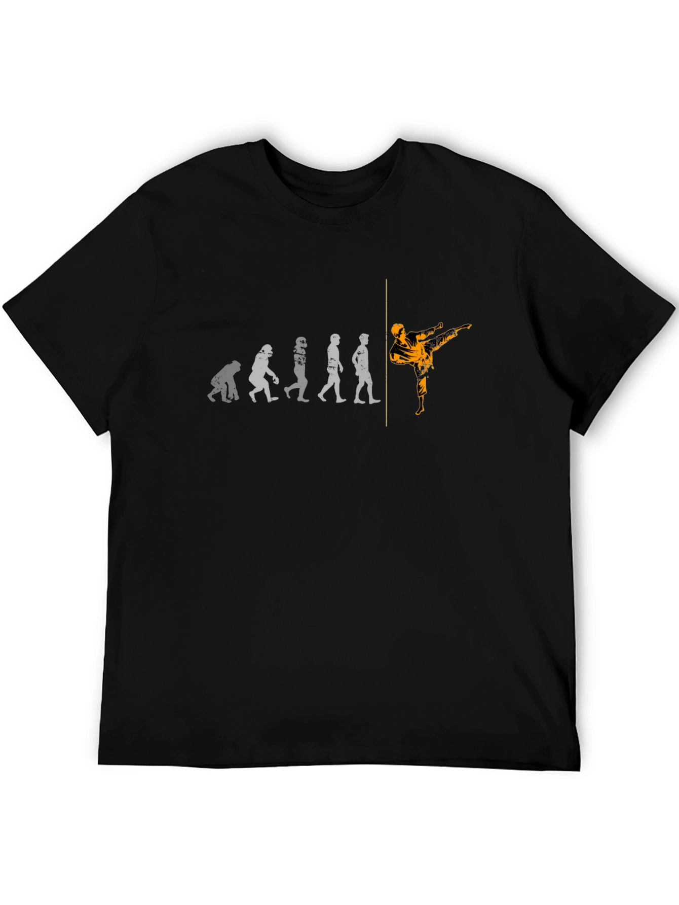 Black Evolution of Kick T-Shirt - Black Martial Arts Tee view 5