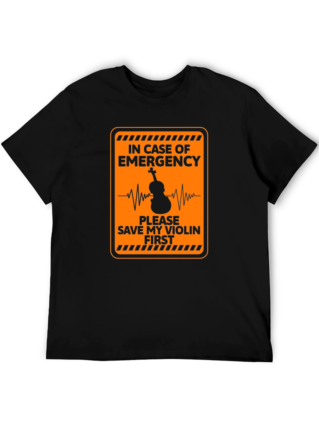 Black Emergency Save My Violin First Black T-Shirt view 5
