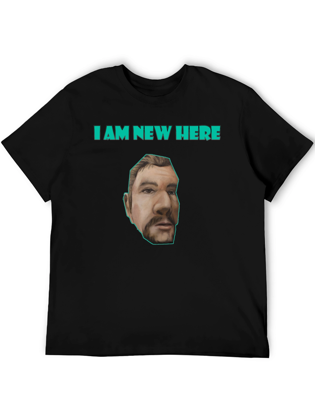 Black I Am New Here T-Shirt view 5