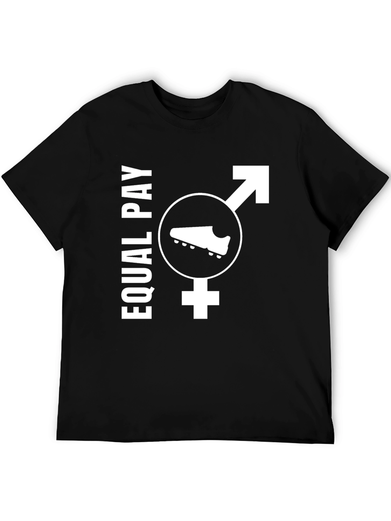 Black Equal Pay Soccer T-Shirt - Unisex Advocacy Tee view 5