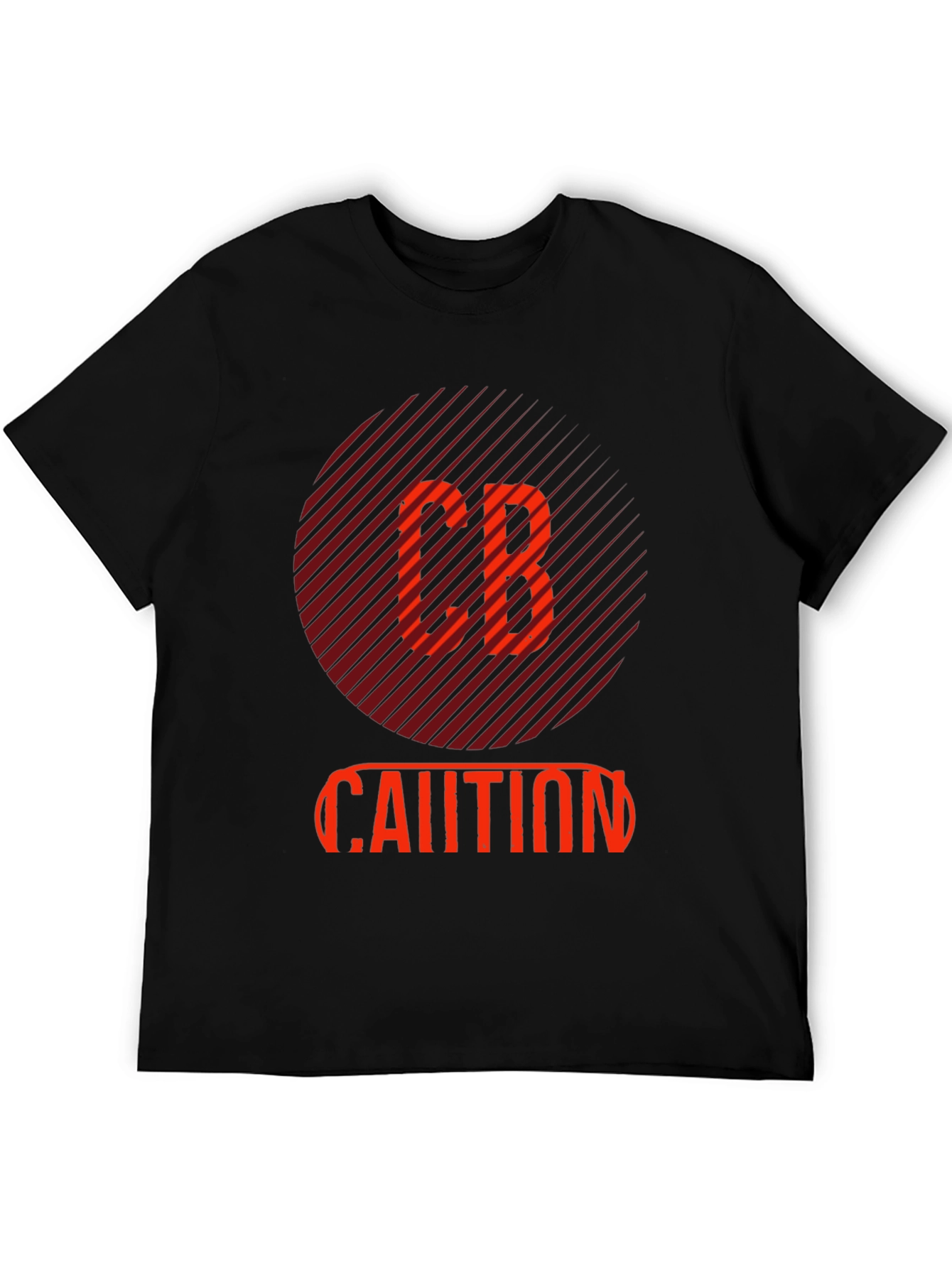 Black CB Caution Graphic Tee - Stylish Men's Black T-Shirt view 5