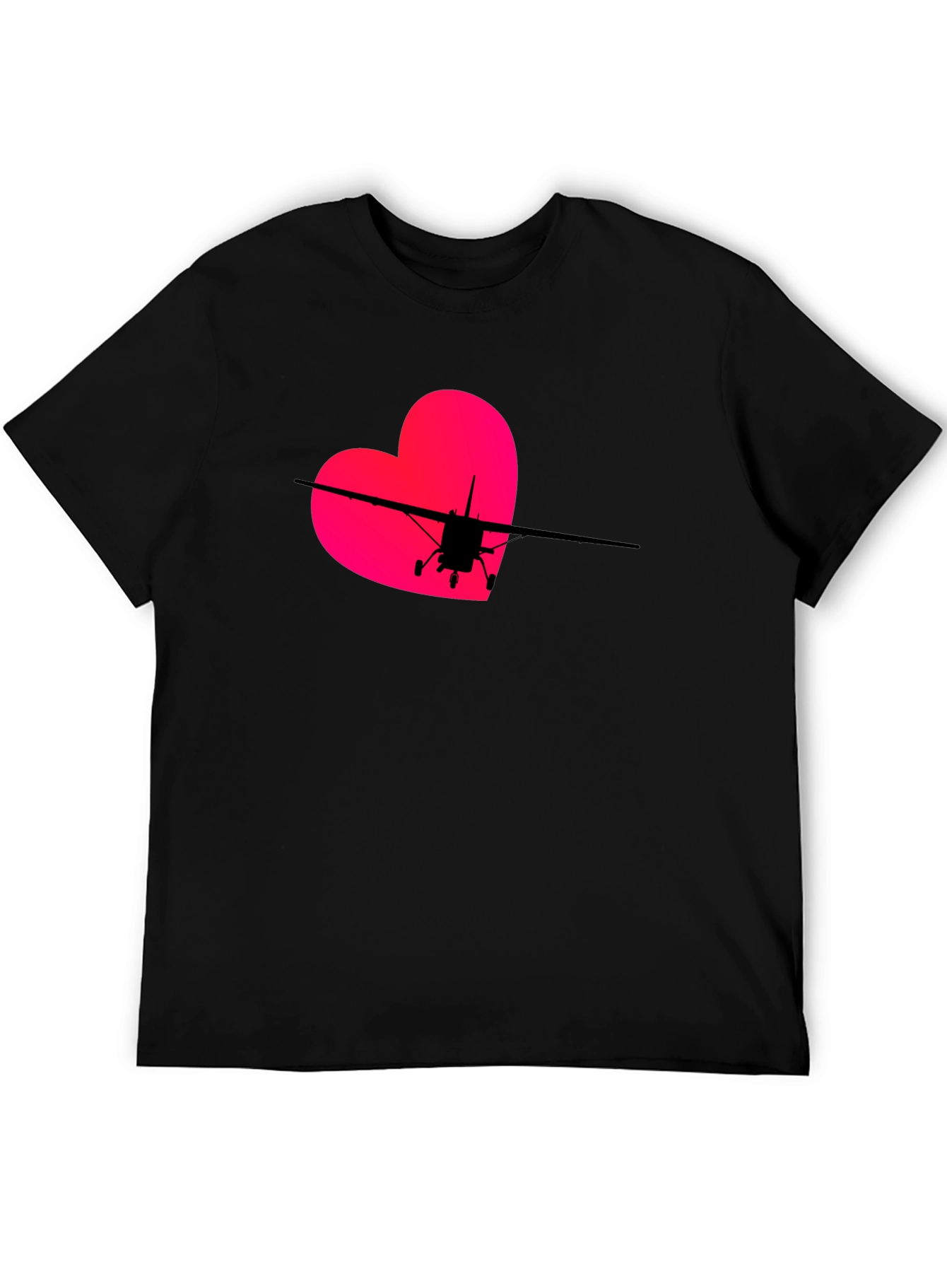 Black Pilot Heart T-Shirt - Aviation Love view 5